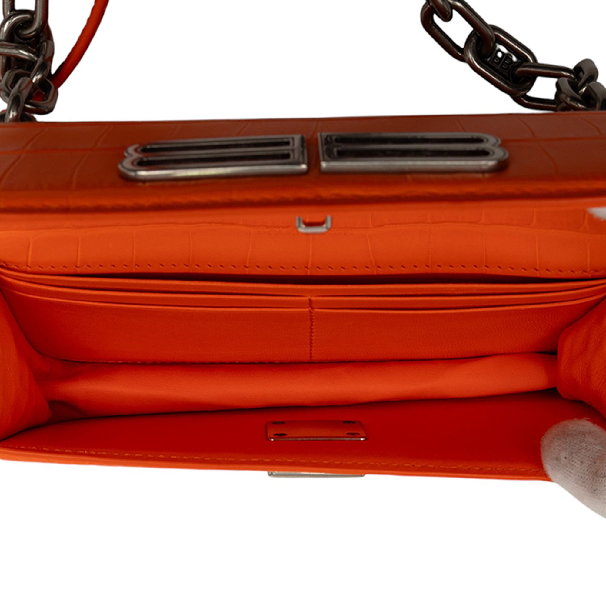 Balenciaga Balenciaga Croc Embossed Calfskin Gossip Chain Bag XS Size ONE SIZE - 4 Thumbnail