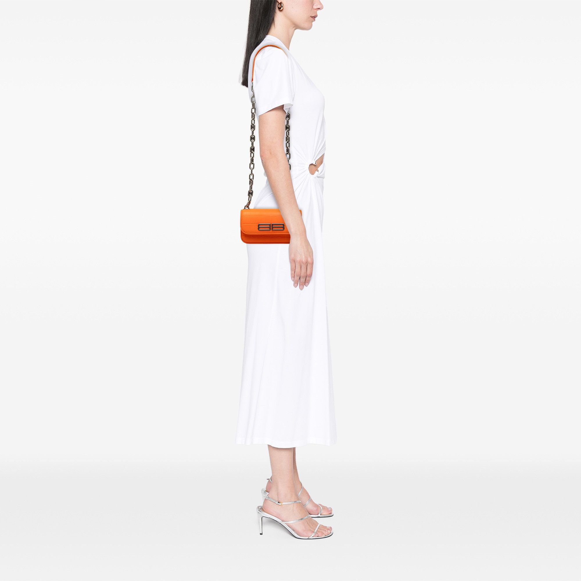 Balenciaga Balenciaga Croc Embossed Calfskin Gossip Chain Bag XS Size ONE SIZE - 8 Thumbnail