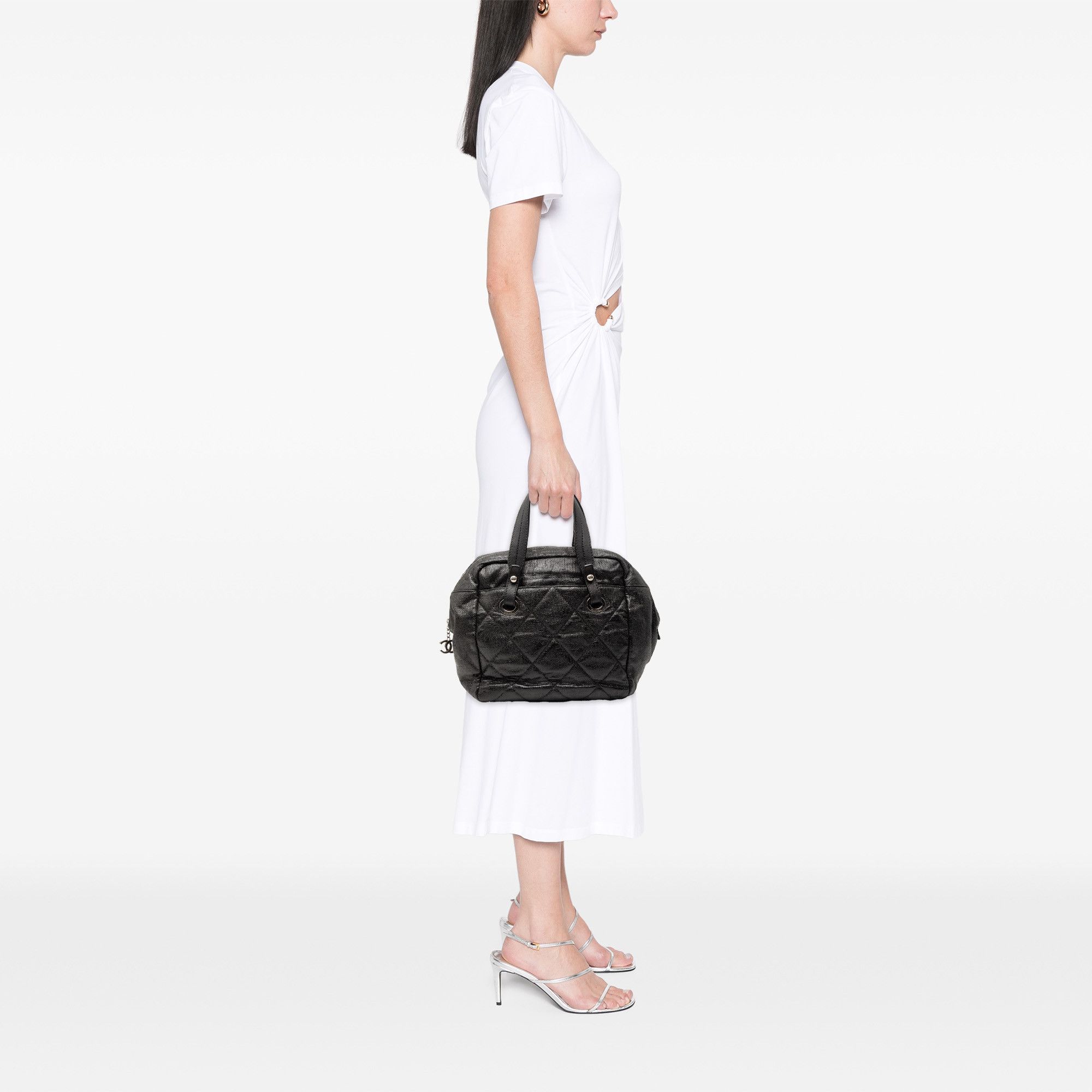 Chanel Chanel Quilted Coated Canvas Paris Biarritz Bowler Bag Size ONE SIZE - 7 Thumbnail