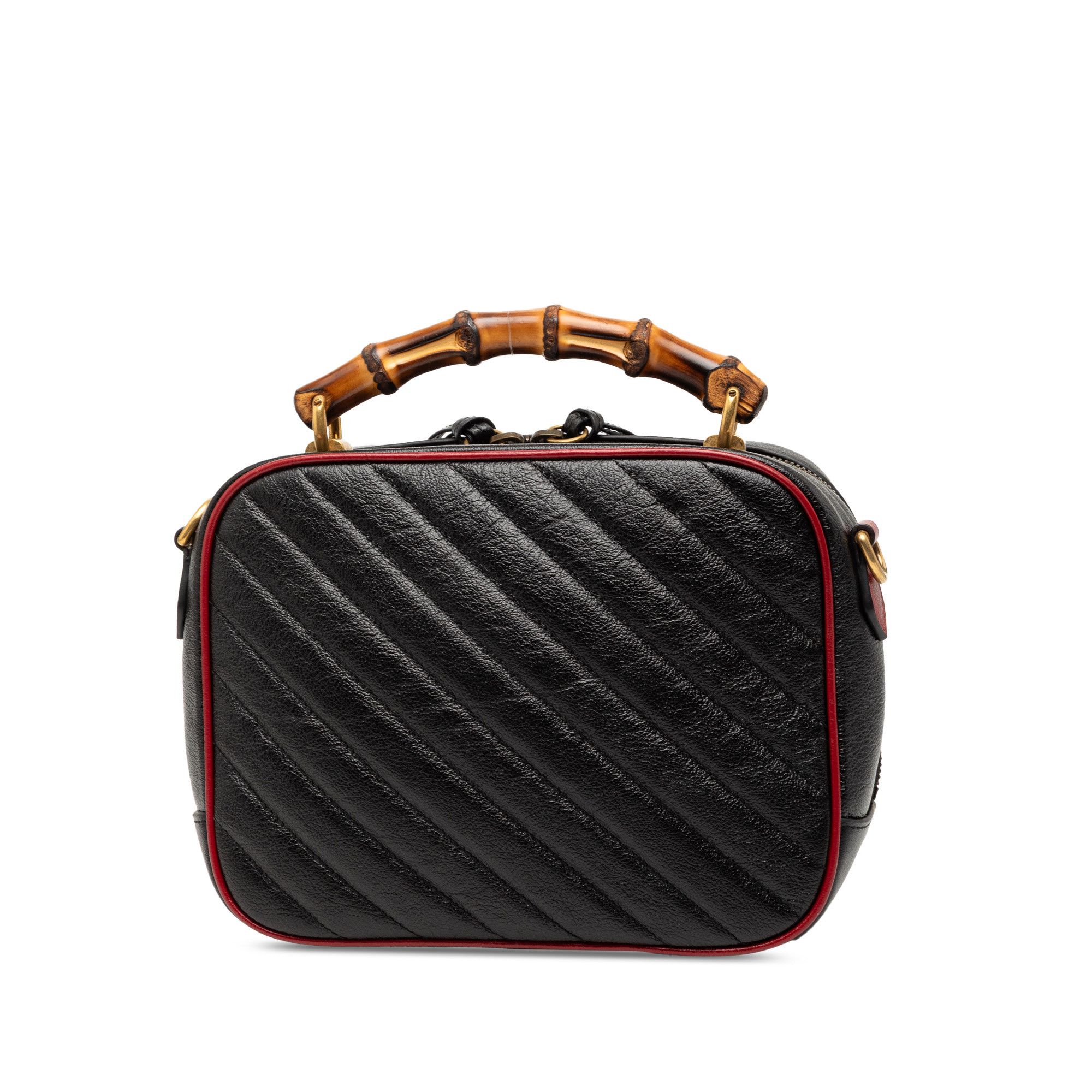 Gucci Gucci Small GG Marmont Matelasse Diagonal Leather Torchon Bamboo Satchel Size ONE SIZE - 2 Thumbnail