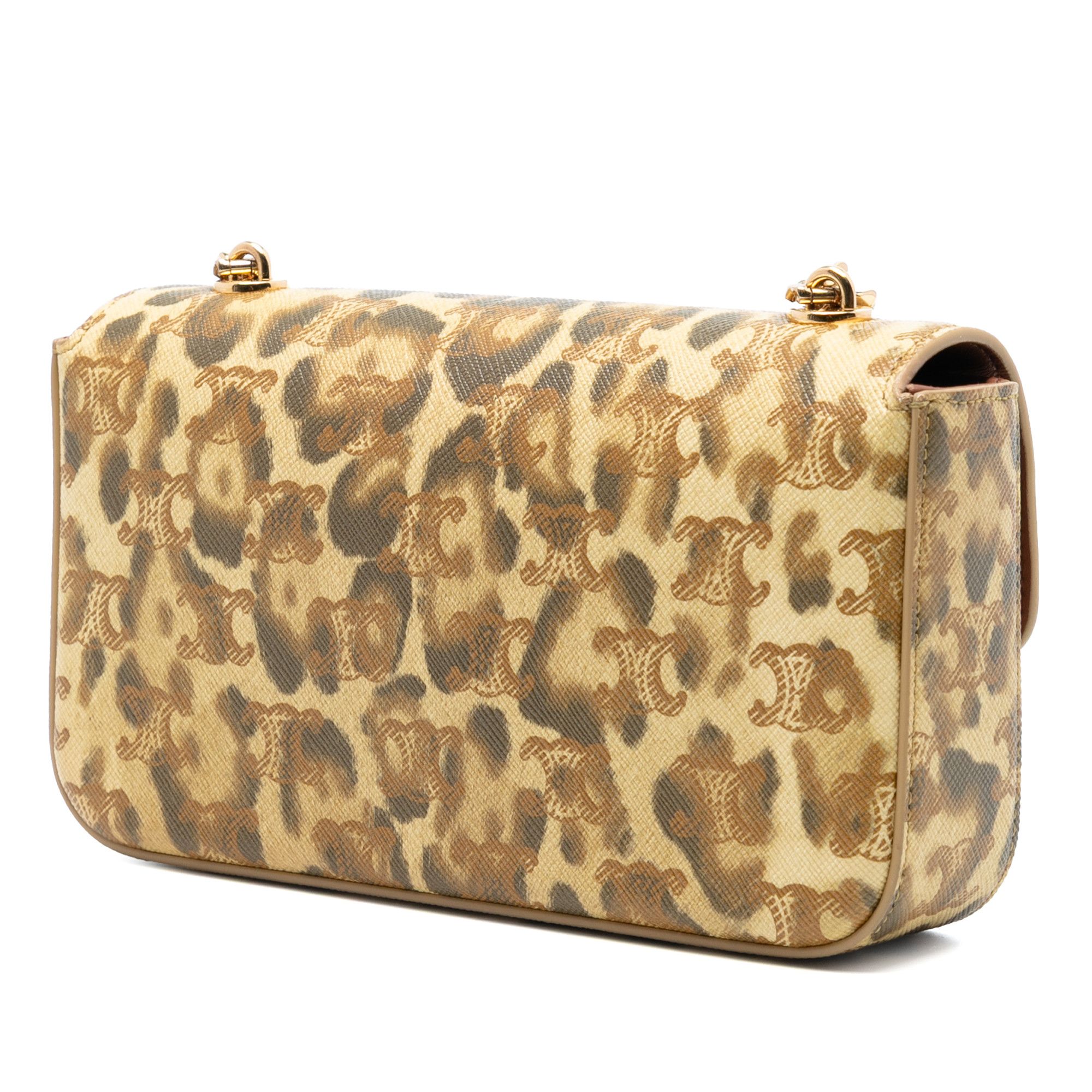 Celine Celine Calfskin Leopard Print Claude Chain Shoulder Bag Size ONE SIZE - 2 Thumbnail
