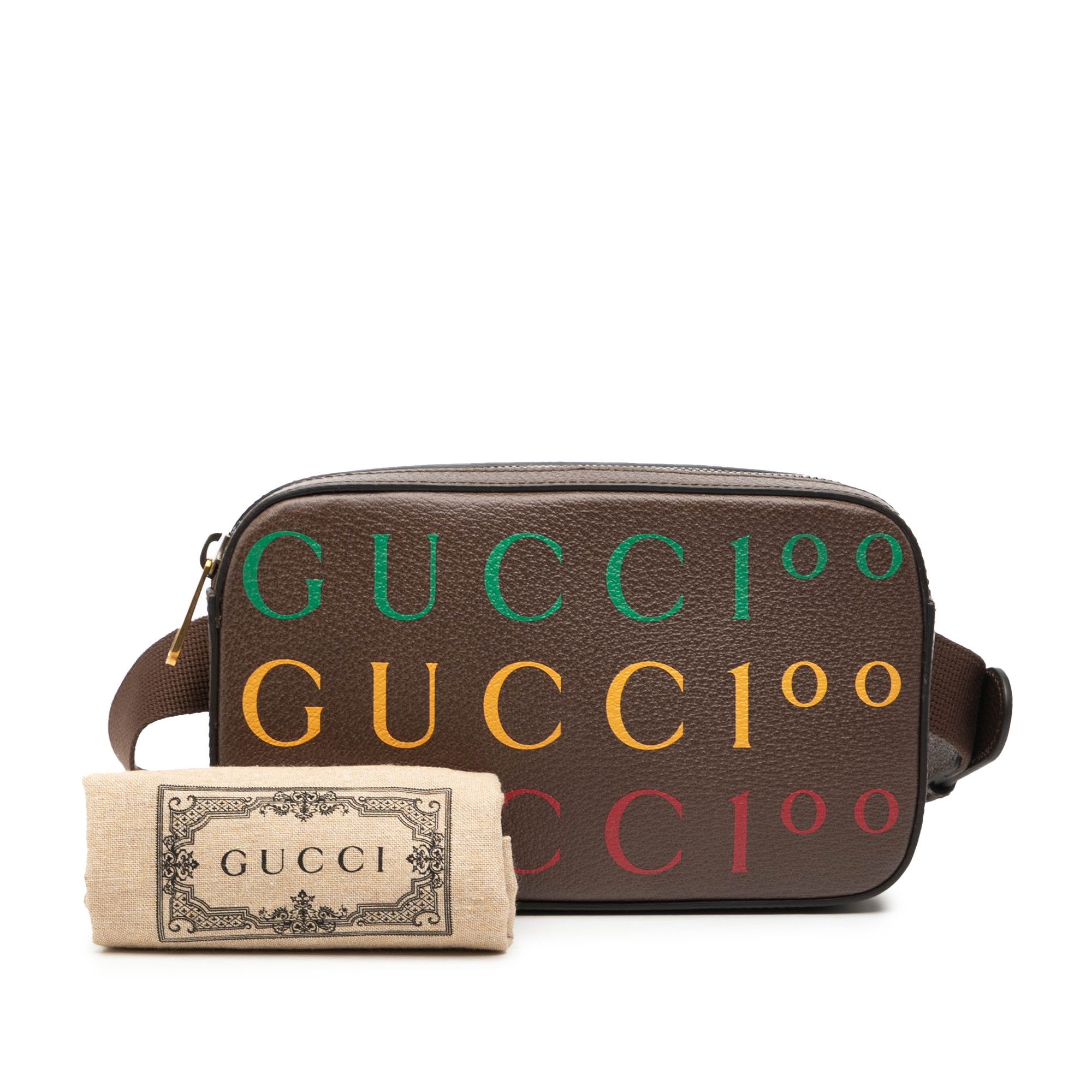 Gucci Gucci 100th Anniversary Textured Dollar Calfskin Logo Belt Bag Size ONE SIZE - 7 Thumbnail