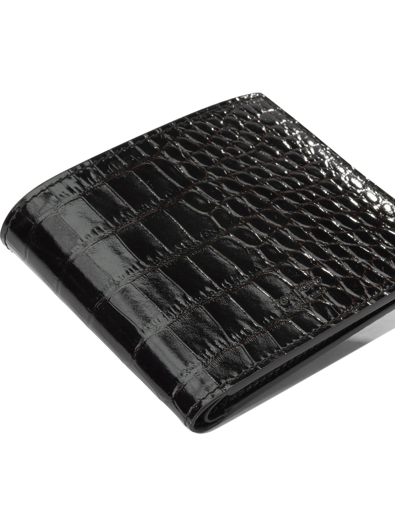 Tom Ford Crocodile-Effect Bi-Fold Wallet Size ONE SIZE - 4 Thumbnail