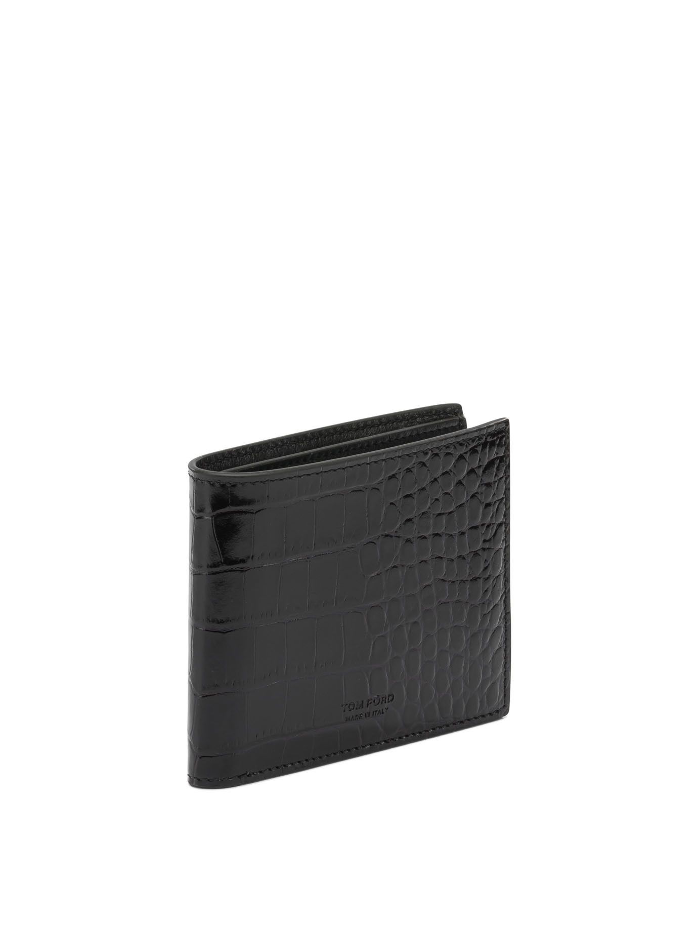 Tom Ford Crocodile-Effect Bi-Fold Wallet Size ONE SIZE - 2 Thumbnail