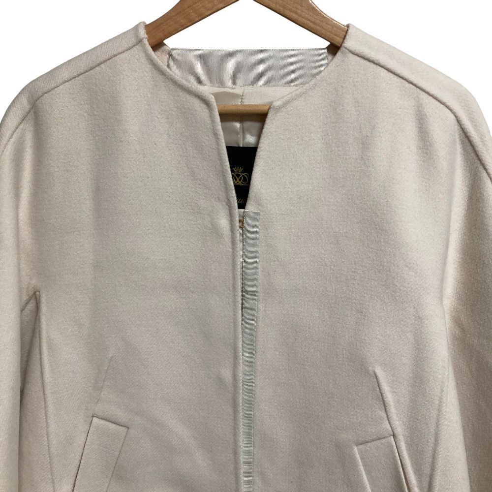 Other Other Drawer Wool Beaver Collarless Coat Textile Outerwear 6525-234-0808 DUTY FREE for USA Size ONE SIZE - 4 Thumbnail