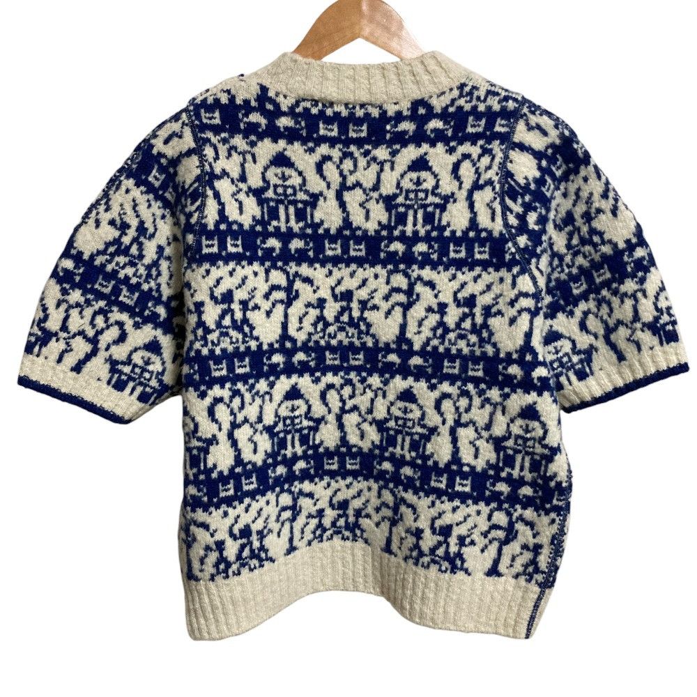 Other Other BLAMINK Jacquard Crew Neck Short Sleeve Sweater Textile Tops 7918-106-0109 DUTY FREE for USA Size ONE SIZE - 2 Thumbnail