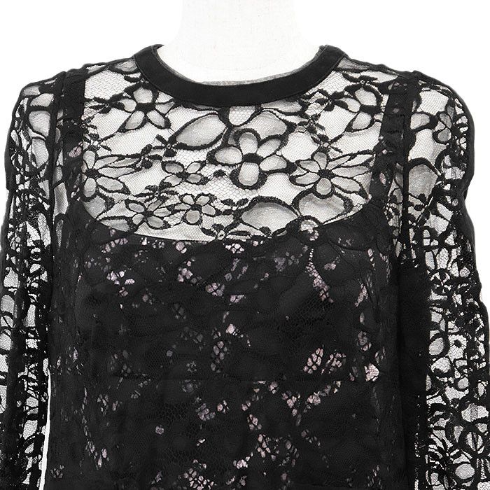 Louis Vuitton Louis Vuitton Louis Vuitton Floral Lace Lambskin Nubuck Mink Fur Pocket Dress Fur Dresses DUTY FREE for USA Size ONE SIZE - 2 Thumbnail