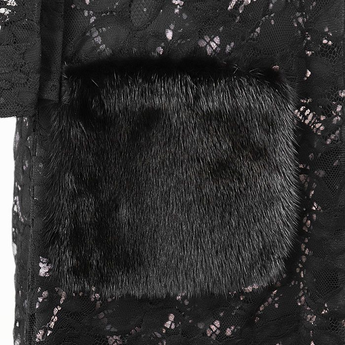 Louis Vuitton Louis Vuitton Louis Vuitton Floral Lace Lambskin Nubuck Mink Fur Pocket Dress Fur Dresses DUTY FREE for USA Size ONE SIZE - 11 Thumbnail