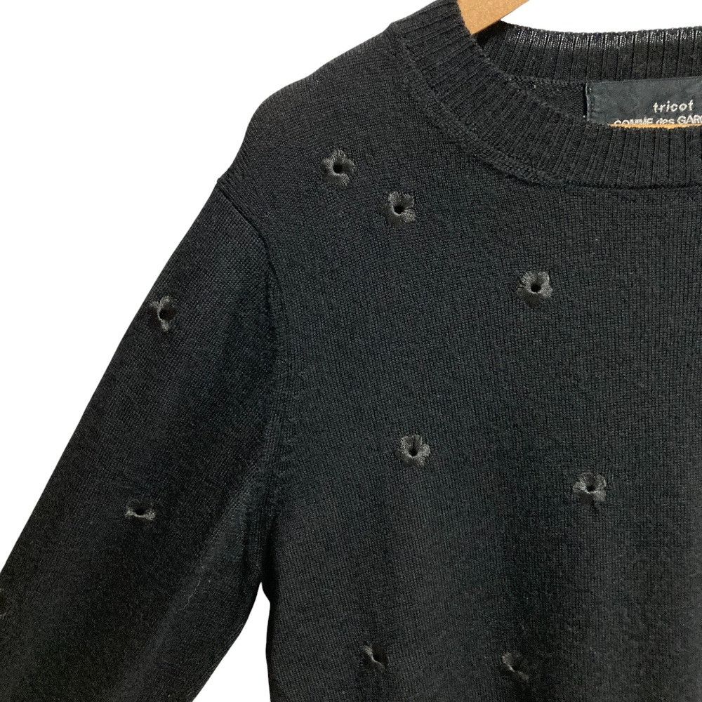 Other Other tricot COMME des GARCONS Flower Wool Knit Sweater Textile Tops DUTY FREE for USA Size ONE SIZE - 2 Thumbnail