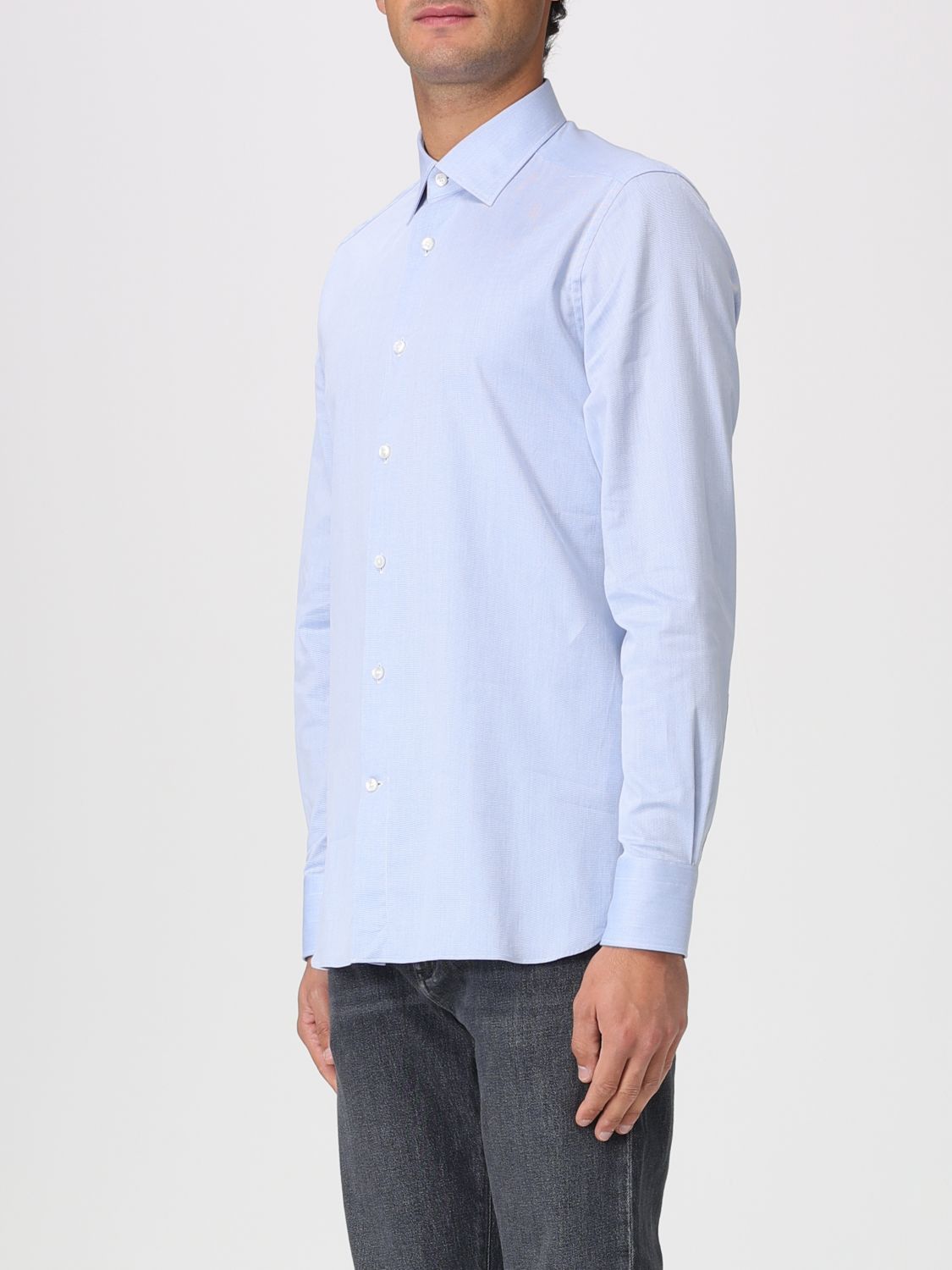 Ermenegildo Zegna Zegna Shirt Men Gnawed Blue Size US M / EU 48-50 / 2 - 4 Thumbnail