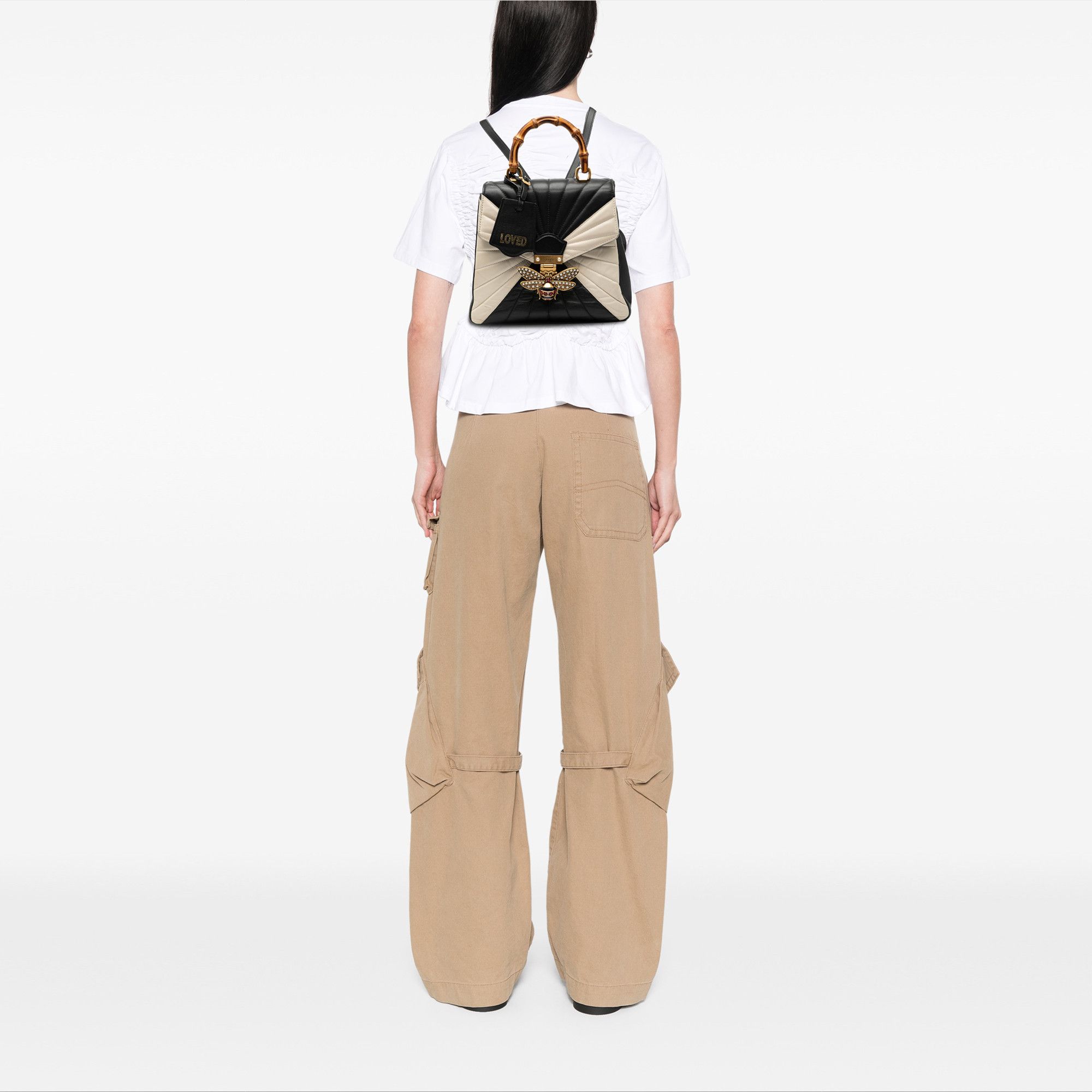 Gucci Gucci Bicolor Calfskin Bamboo Trapuntata Queen Margaret Backpack Size ONE SIZE - 7 Thumbnail