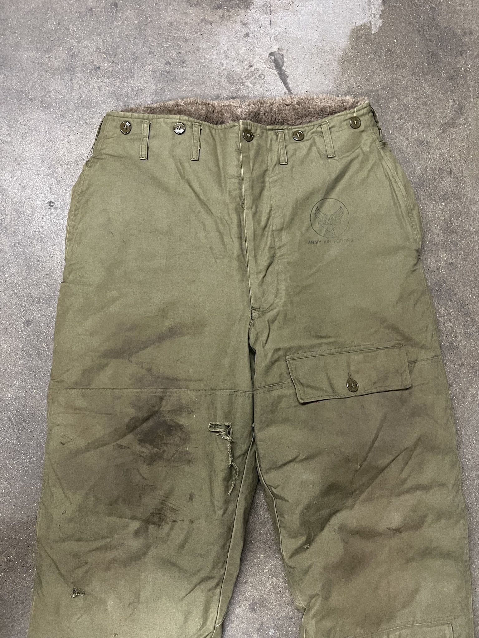 Vintage Vintage 1940s World War 2 US Air Force A-10 Flight Pants Size 38 Size US 36 / EU 52 - 2 Thumbnail