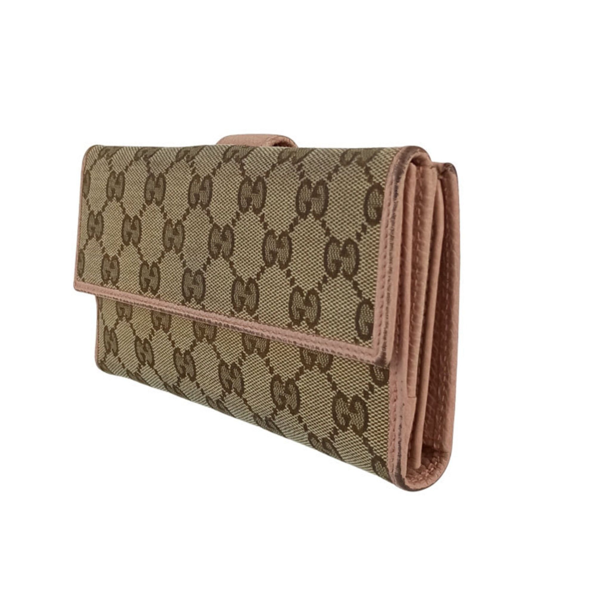 Gucci GUCCI W Bifold Long Wallet 231841 Beige Pink GG Canvas and Leather Women's Size ONE SIZE - 2 Thumbnail