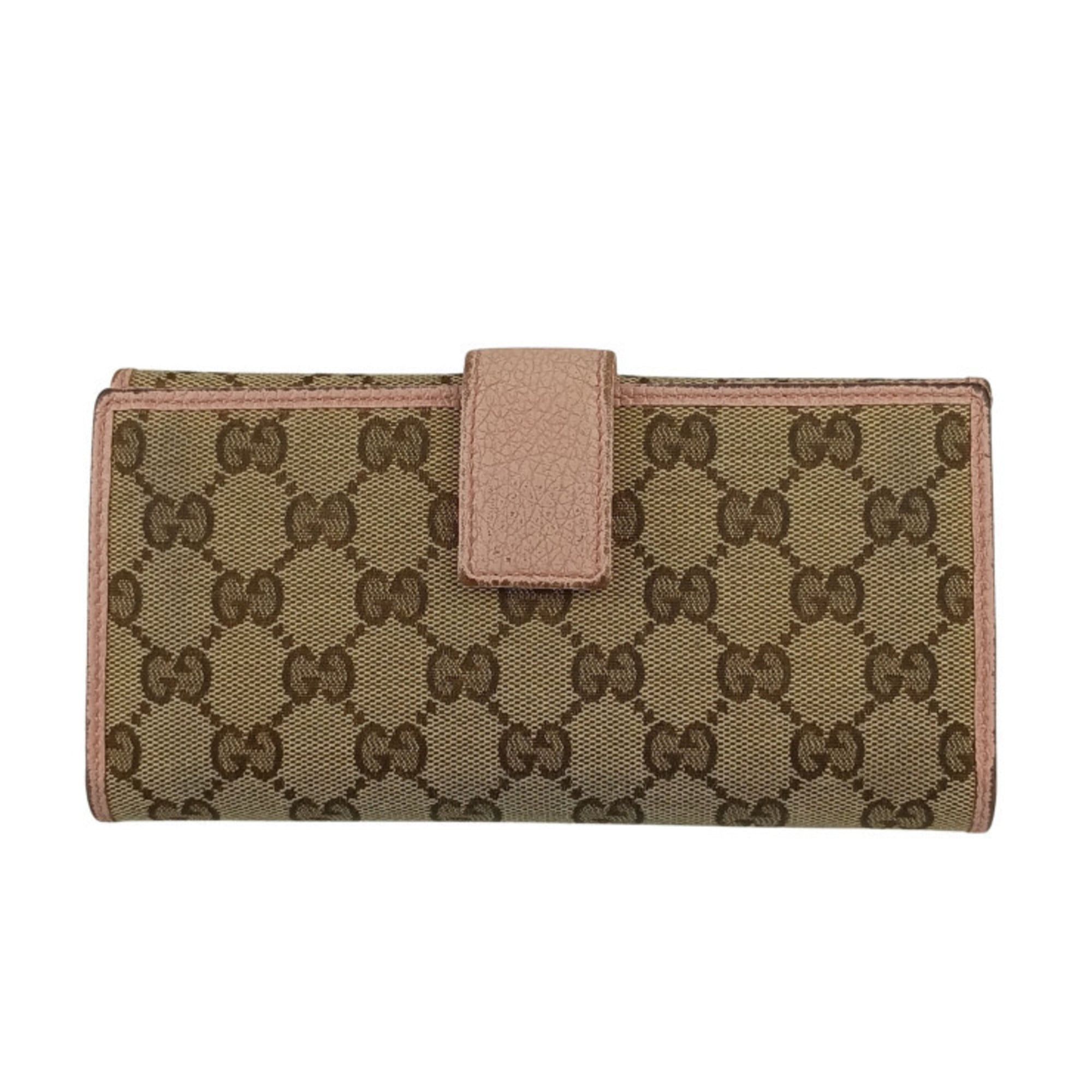 Gucci GUCCI W Bifold Long Wallet 231841 Beige Pink GG Canvas and Leather Women's Size ONE SIZE - 3 Thumbnail
