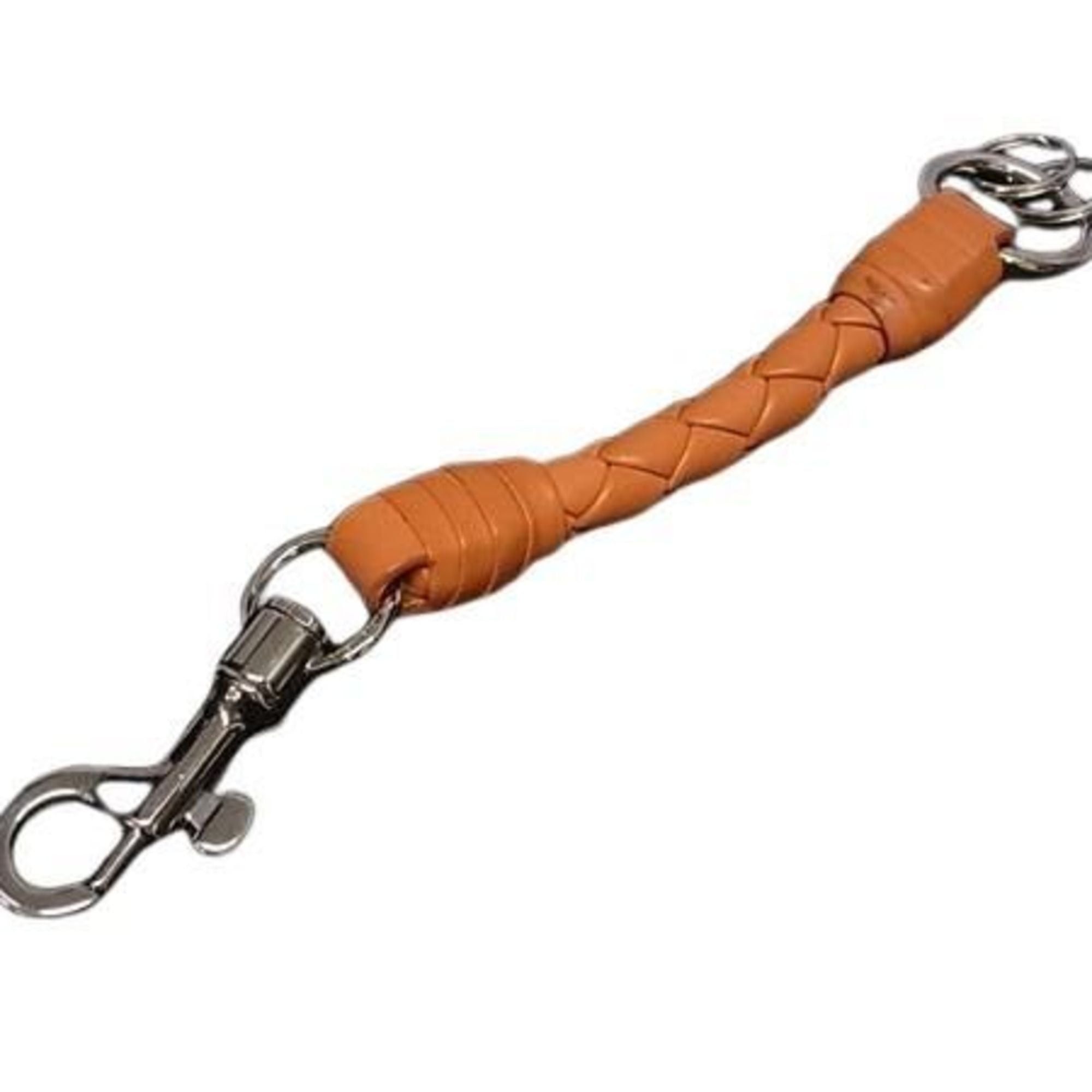 Bottega Veneta Bottega Veneta Intrecciato Orange Leather Keychain for Men and Women Size ONE SIZE - 3 Thumbnail