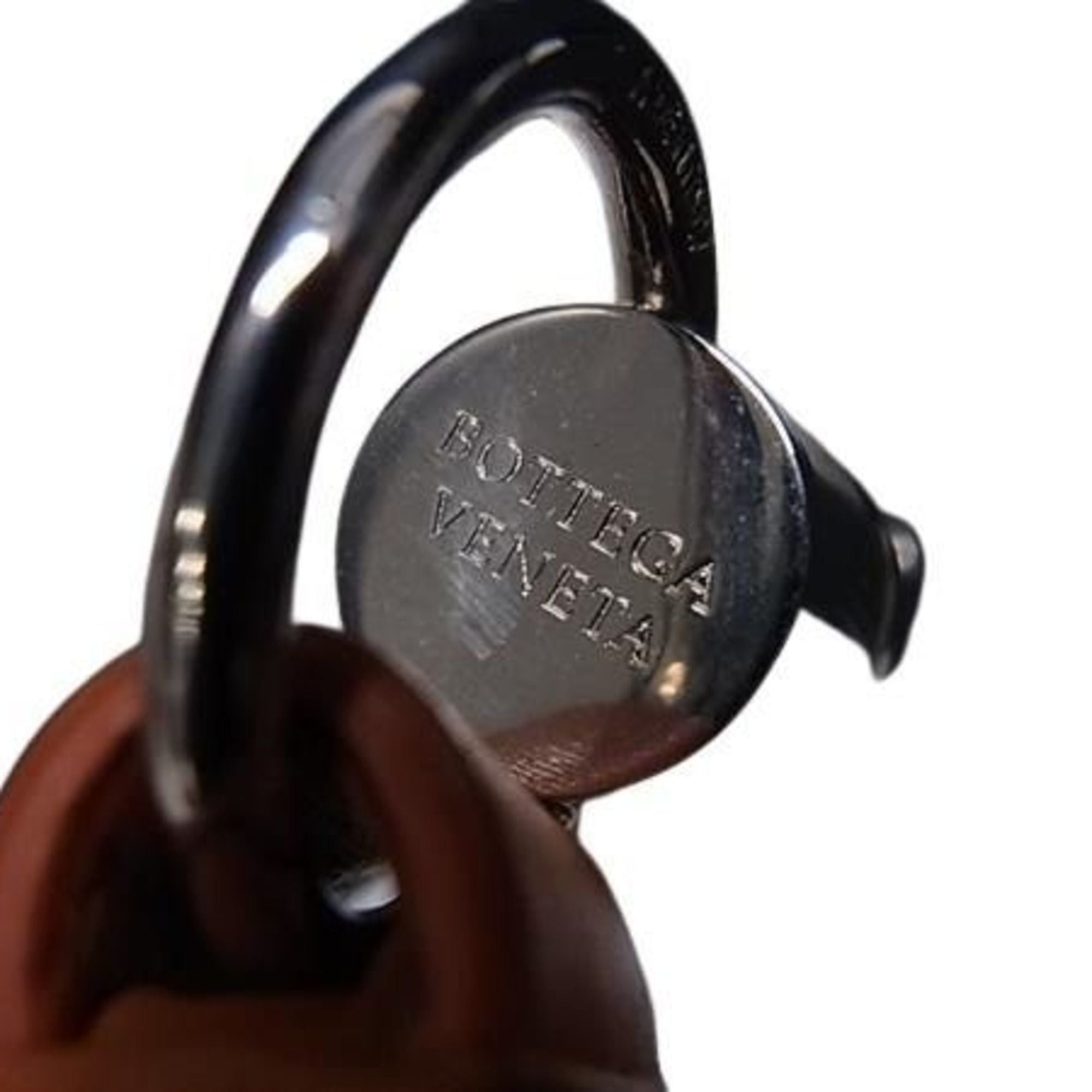 Bottega Veneta Bottega Veneta Intrecciato Orange Leather Keychain for Men and Women Size ONE SIZE - 2 Thumbnail