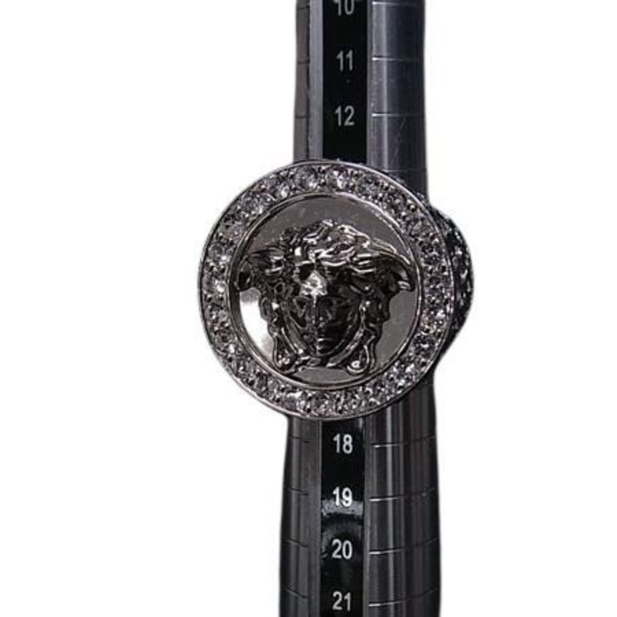 Versace VERSACE Medusa ring in silver metal with rhinestones for men and women Size ONE SIZE - 4 Thumbnail
