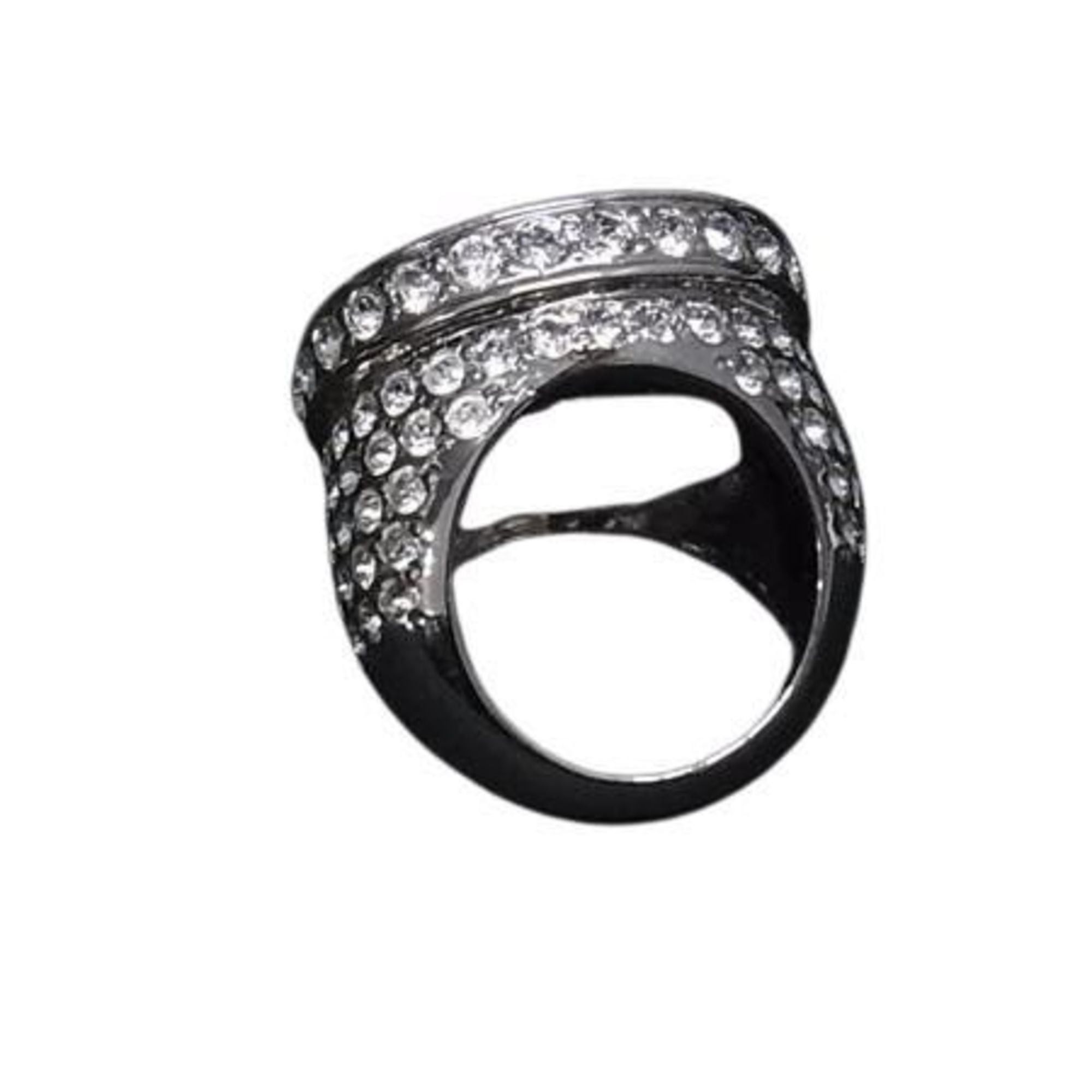 Versace VERSACE Medusa ring in silver metal with rhinestones for men and women Size ONE SIZE - 3 Thumbnail