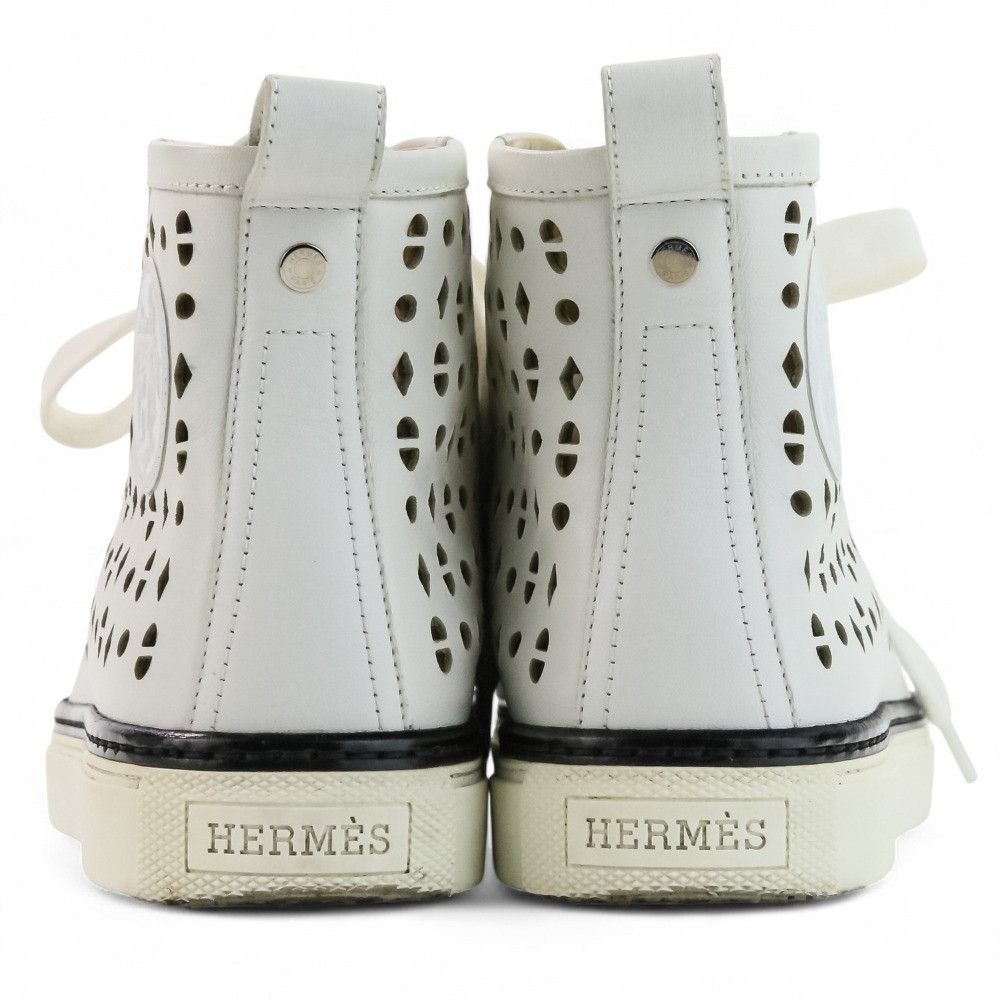 Hermes Hermes Hermes Jimmy Cutwork Leather High Top Sneakers 36 Leather Shoes DUTY FREE for USA Size ONE SIZE - 4 Thumbnail