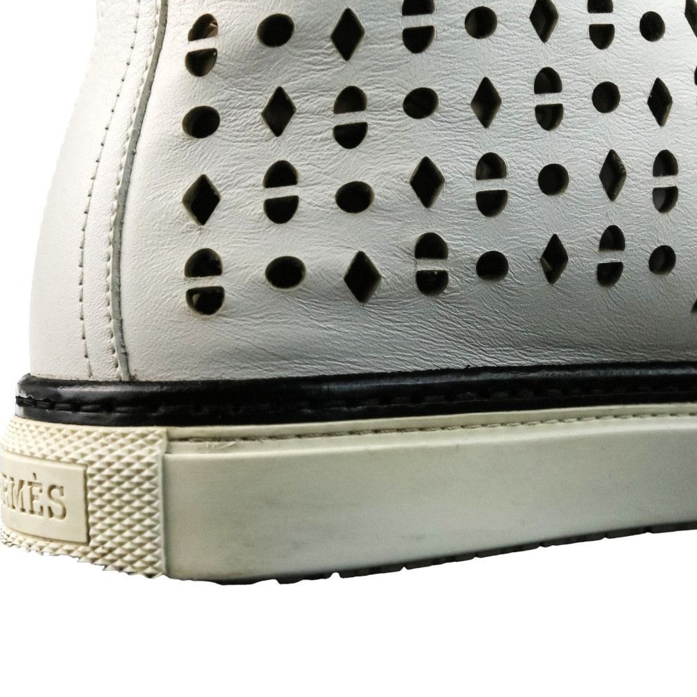 Hermes Hermes Hermes Jimmy Cutwork Leather High Top Sneakers 36 Leather Shoes DUTY FREE for USA Size ONE SIZE - 14 Thumbnail
