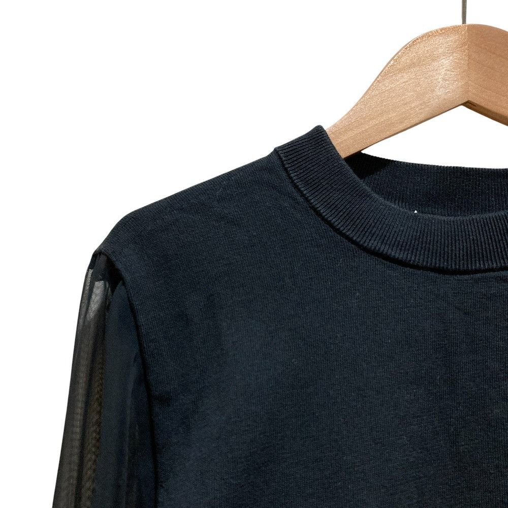Other Other HYKE CREW NECK CROPPED SWEATER WITH SHEER SLEEVES Knit Top Textile Tops 241-11342 DUTY FREE for USA Size ONE SIZE - 2 Thumbnail