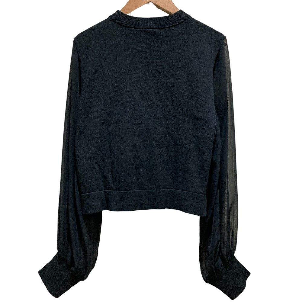 Other Other HYKE CREW NECK CROPPED SWEATER WITH SHEER SLEEVES Knit Top Textile Tops 241-11342 DUTY FREE for USA Size ONE SIZE - 5 Thumbnail