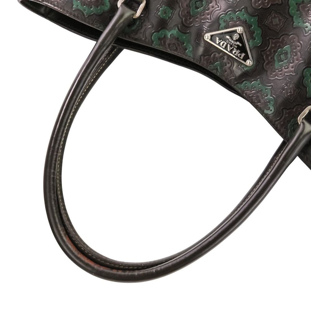 Prada Prada Prada Arabesque Embossed Triangle Logo Tote Bag Leather Tote Bag DUTY FREE for USA Size ONE SIZE - 6 Thumbnail