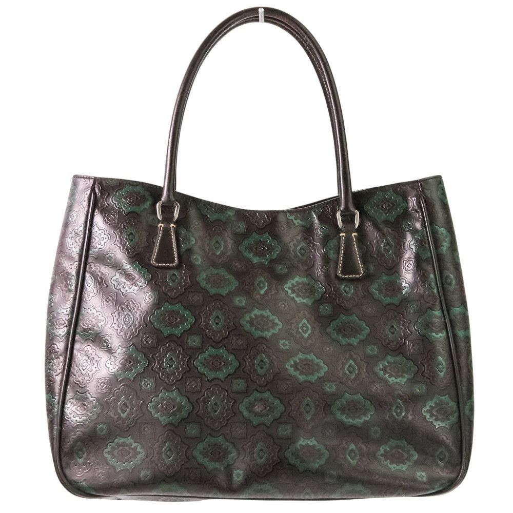 Prada Prada Prada Arabesque Embossed Triangle Logo Tote Bag Leather Tote Bag DUTY FREE for USA Size ONE SIZE - 2 Thumbnail
