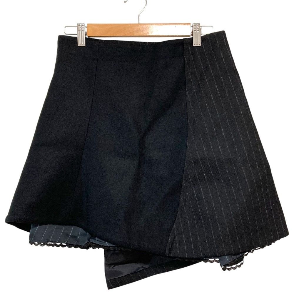 Sacai Sacai Sacai Stripe Wool Docking Skirt Textile Skirts 24-07410 DUTY FREE for USA Size ONE SIZE - 2 Thumbnail