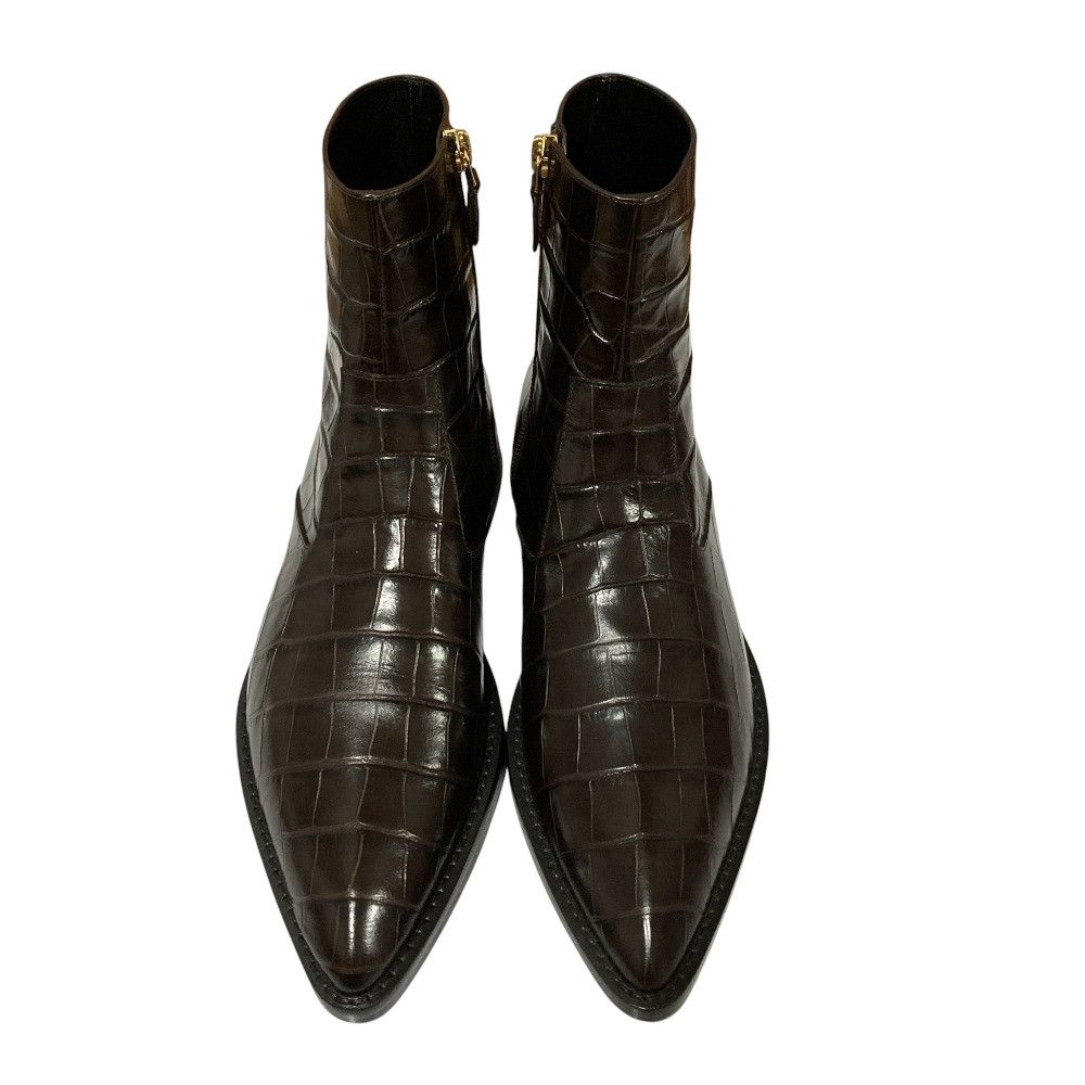 Other Other Victoria Beckham Crocodile Embossed Leather Short Boots Leather Shoes DUTY FREE for USA Size ONE SIZE - 2 Thumbnail
