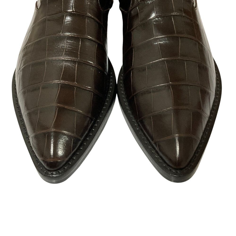 Other Other Victoria Beckham Crocodile Embossed Leather Short Boots Leather Shoes DUTY FREE for USA Size ONE SIZE - 3 Thumbnail