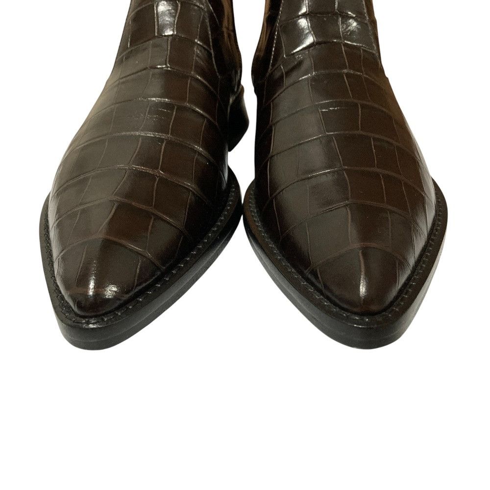 Other Other Victoria Beckham Crocodile Embossed Leather Short Boots Leather Shoes DUTY FREE for USA Size ONE SIZE - 4 Thumbnail