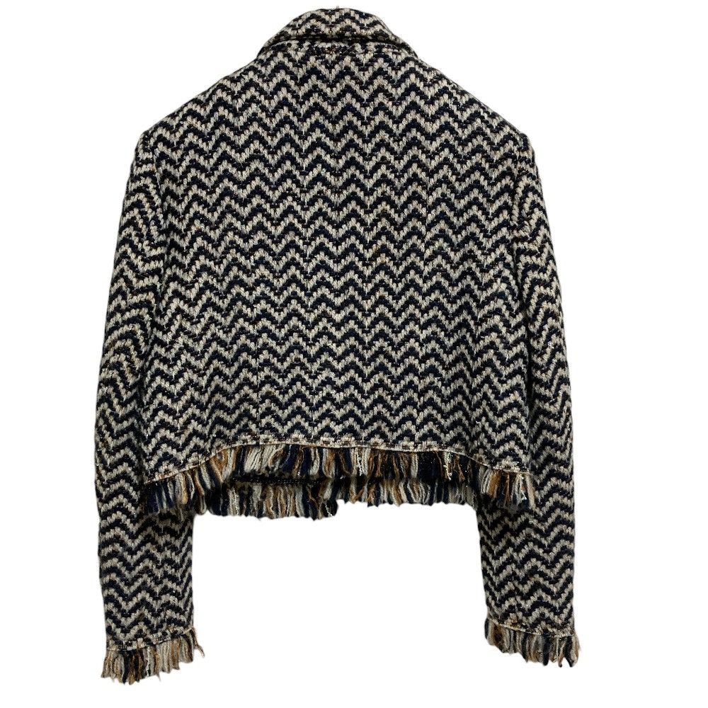 Chanel Chanel Chanel Chevron Fringe Tweed Cropped Jacket Textile Outerwear P62391 DUTY FREE for USA Size ONE SIZE - 5 Thumbnail