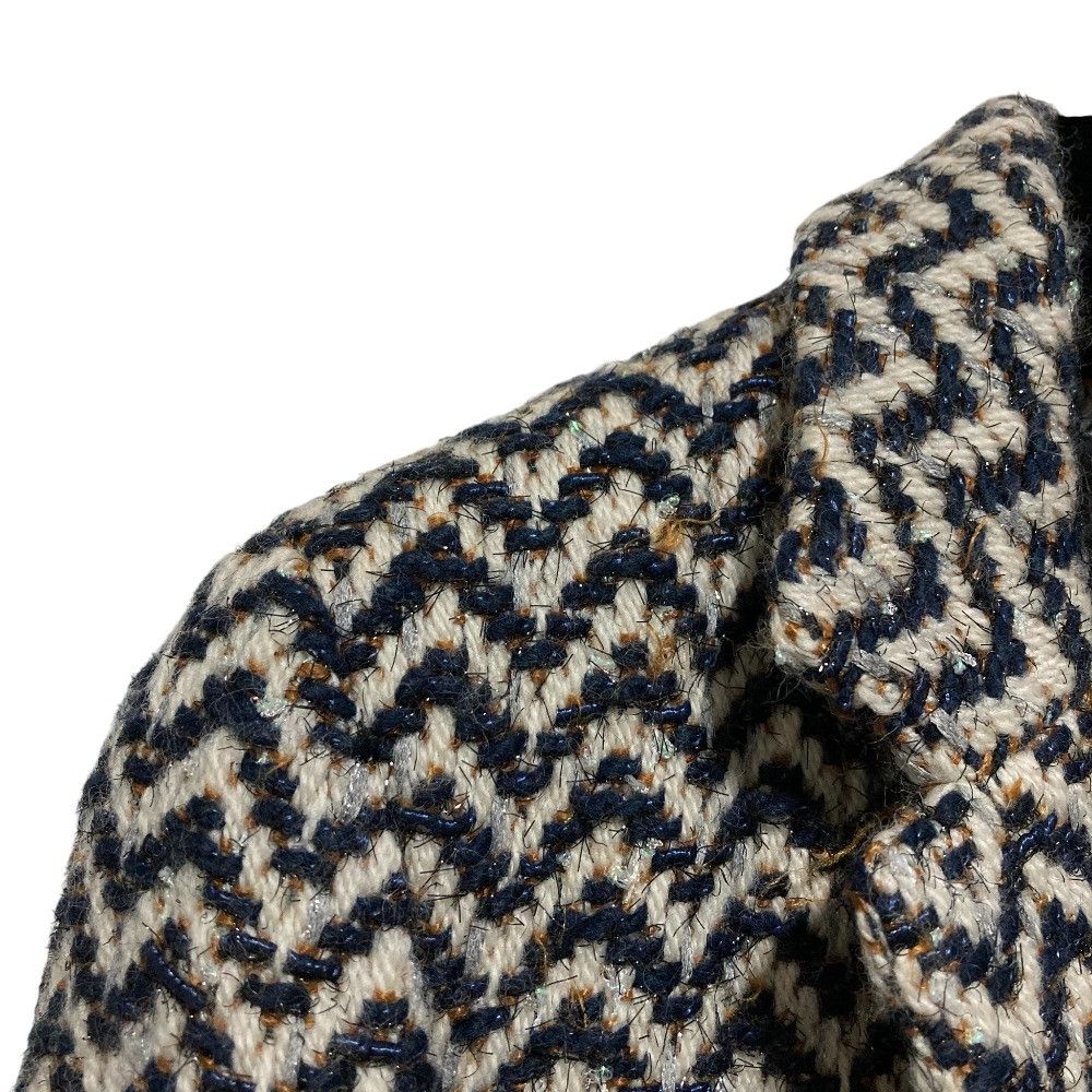 Chanel Chanel Chanel Chevron Fringe Tweed Cropped Jacket Textile Outerwear P62391 DUTY FREE for USA Size ONE SIZE - 4 Thumbnail