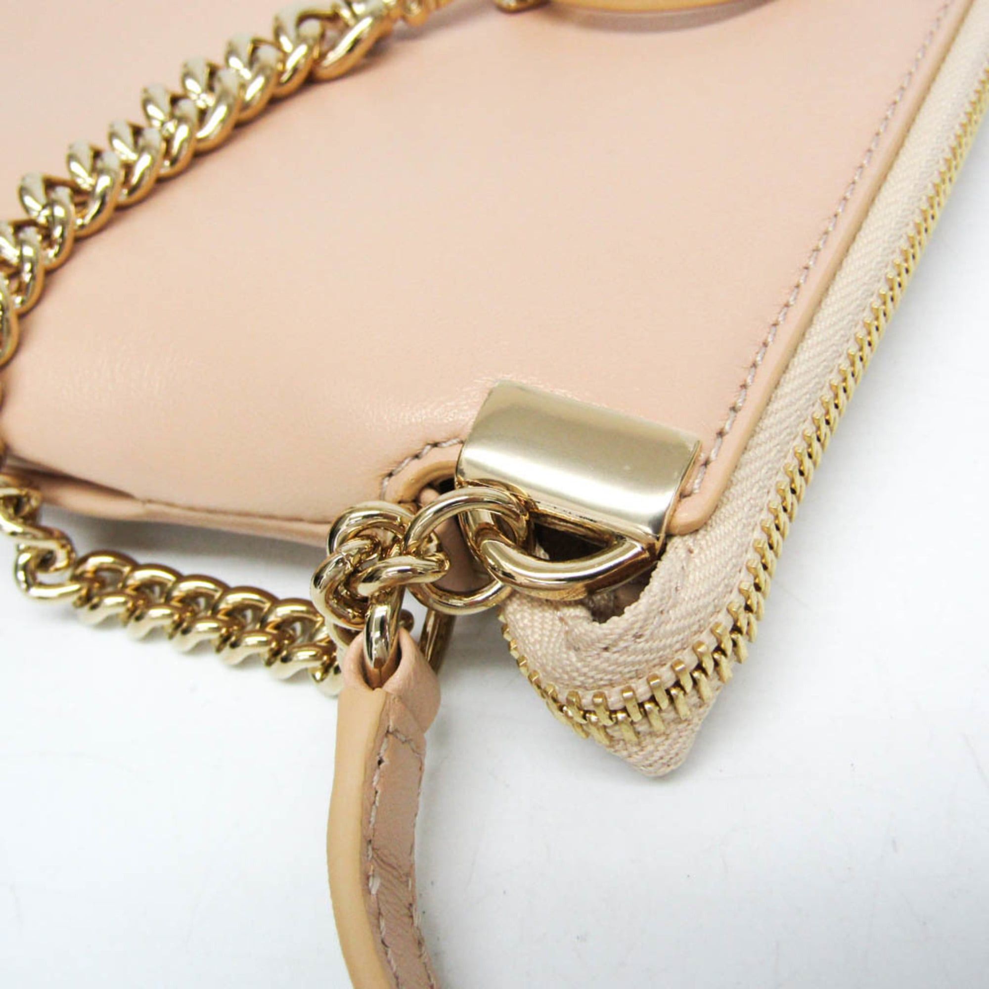 Chloe Chloé FAYE Small Zipped CHC21AS414F17284 Women's Leather Shoulder Bag Pale Orange Size ONE SIZE - 9 Thumbnail