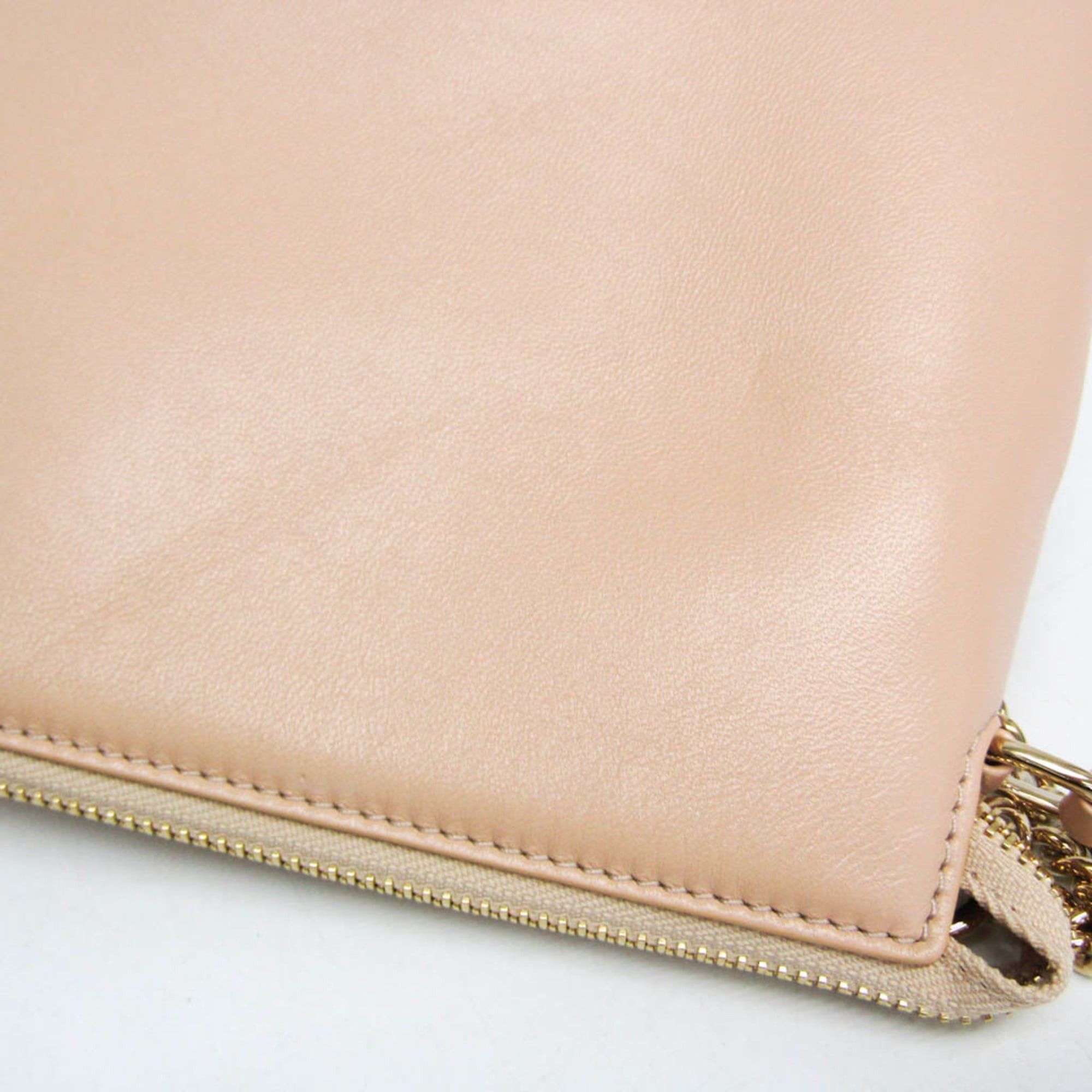 Chloe Chloé FAYE Small Zipped CHC21AS414F17284 Women's Leather Shoulder Bag Pale Orange Size ONE SIZE - 8 Thumbnail