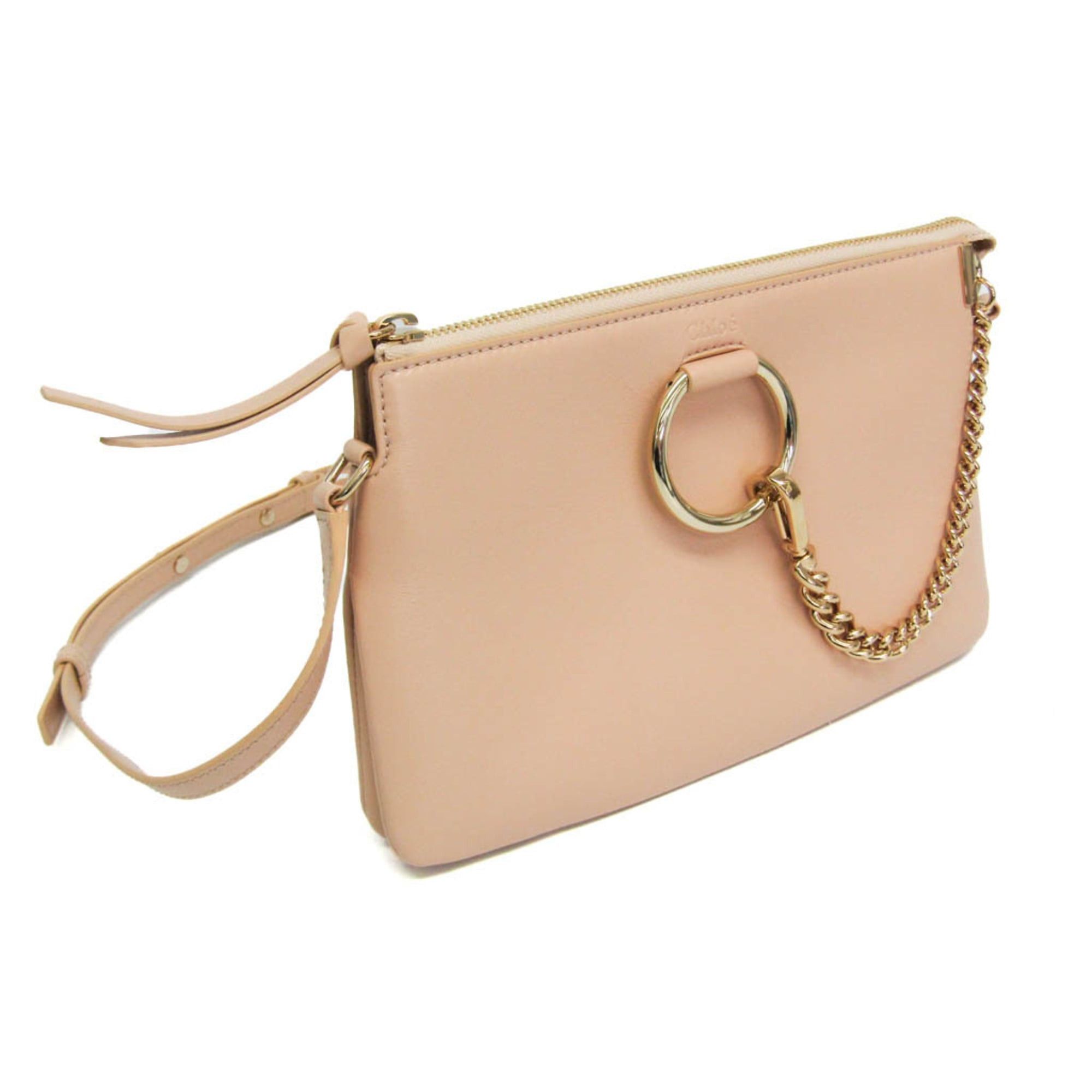 Chloe Chloé FAYE Small Zipped CHC21AS414F17284 Women's Leather Shoulder Bag Pale Orange Size ONE SIZE - 7 Thumbnail