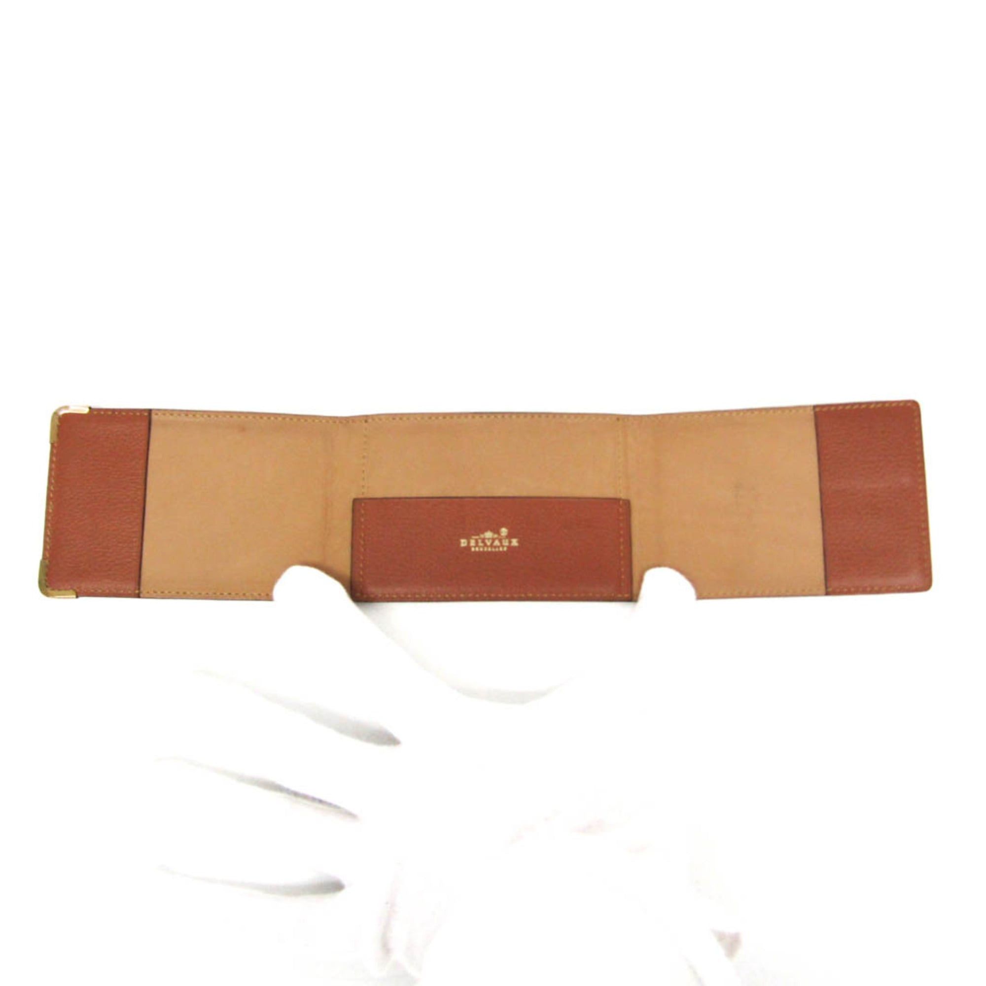 Delvaux Delvaux Tri-fold Leather Business Card Case Brown Size ONE SIZE - 3 Thumbnail
