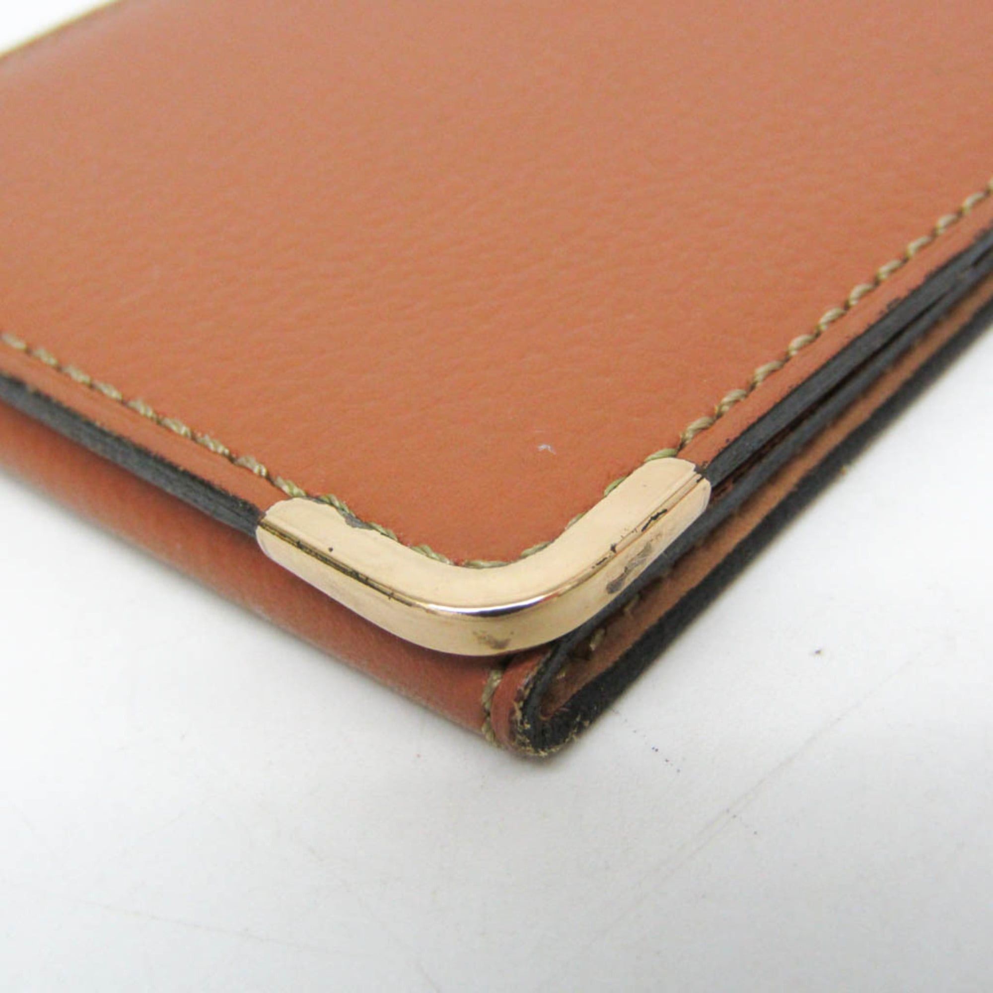 Delvaux Delvaux Tri-fold Leather Business Card Case Brown Size ONE SIZE - 7 Thumbnail