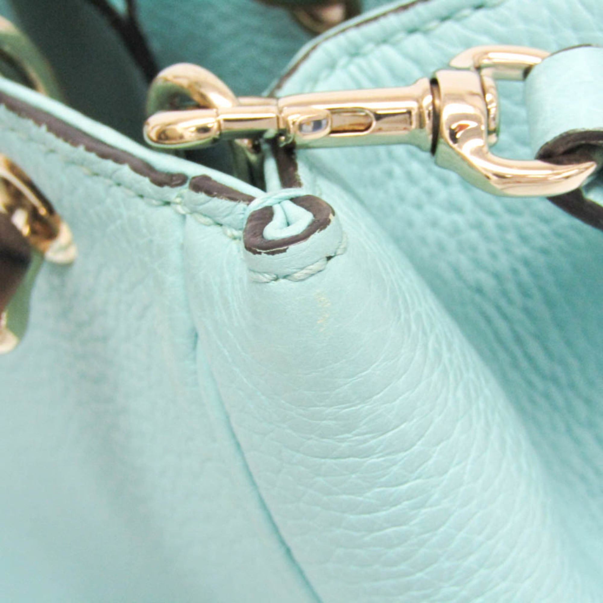 Gucci Gucci Bamboo Mini Shopper 368823 Women's Leather,Bamboo Handbag,Shoulder Bag Light Blue Size ONE SIZE - 12 Thumbnail