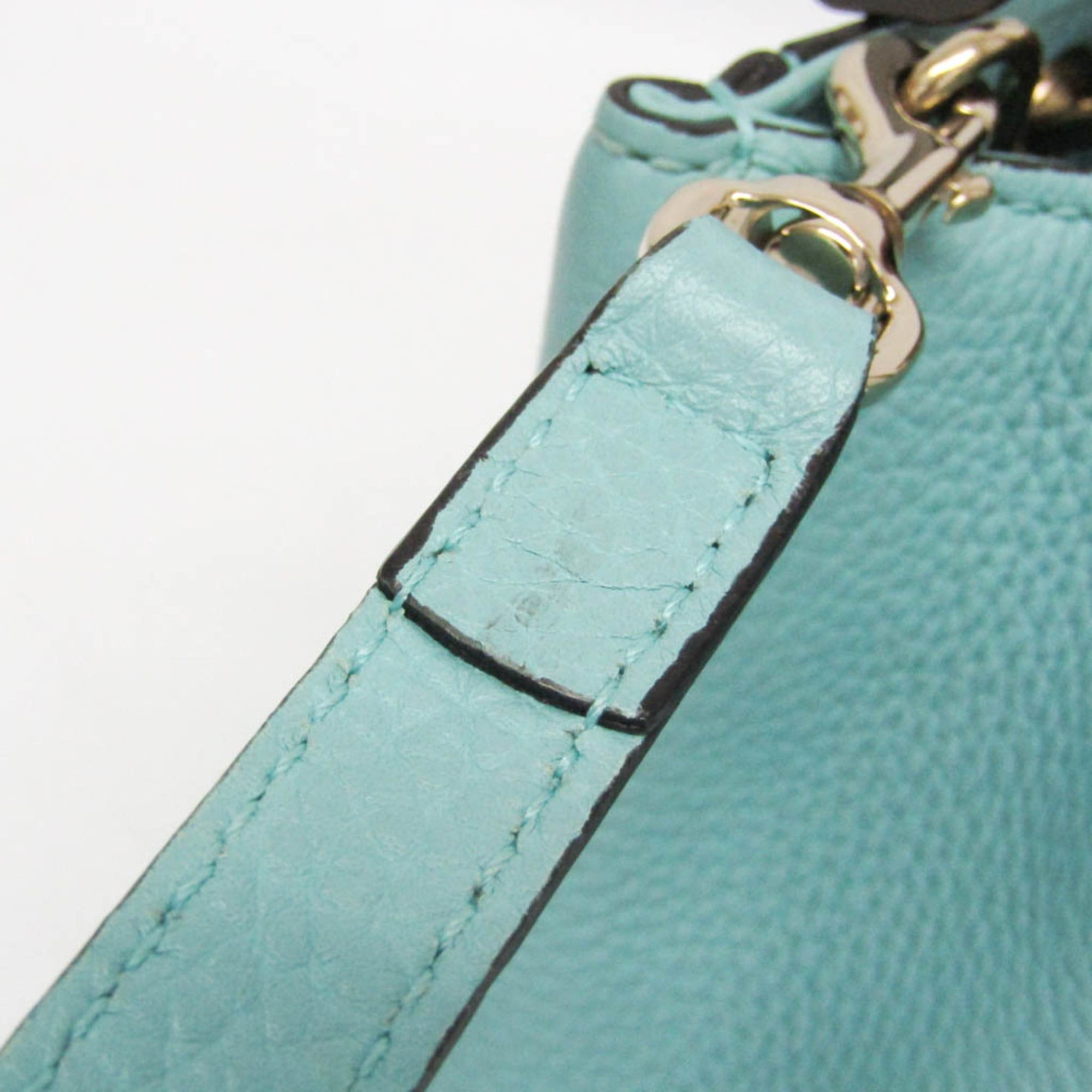 Gucci Gucci Bamboo Mini Shopper 368823 Women's Leather,Bamboo Handbag,Shoulder Bag Light Blue Size ONE SIZE - 11 Thumbnail