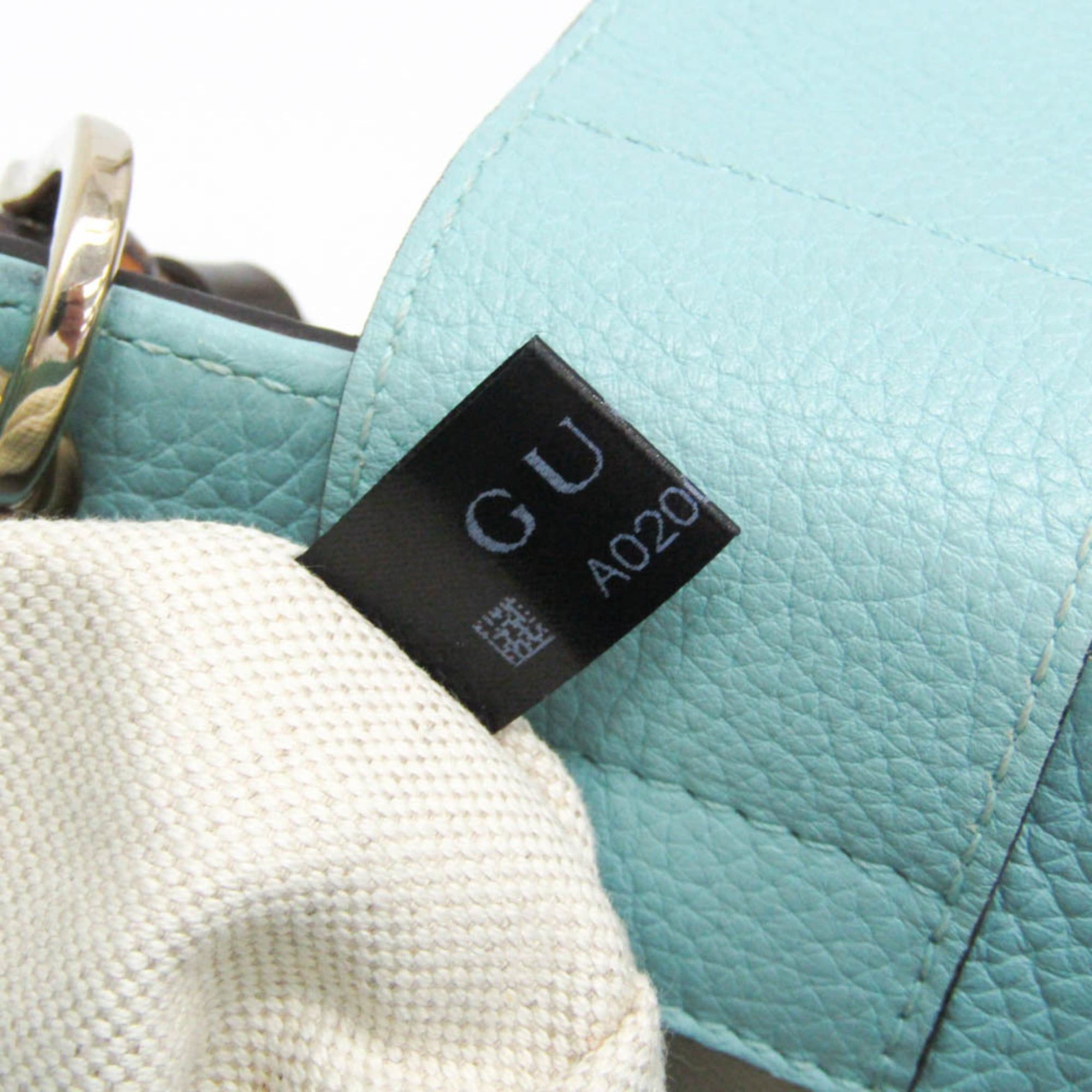 Gucci Gucci Bamboo Mini Shopper 368823 Women's Leather,Bamboo Handbag,Shoulder Bag Light Blue Size ONE SIZE - 18 Thumbnail
