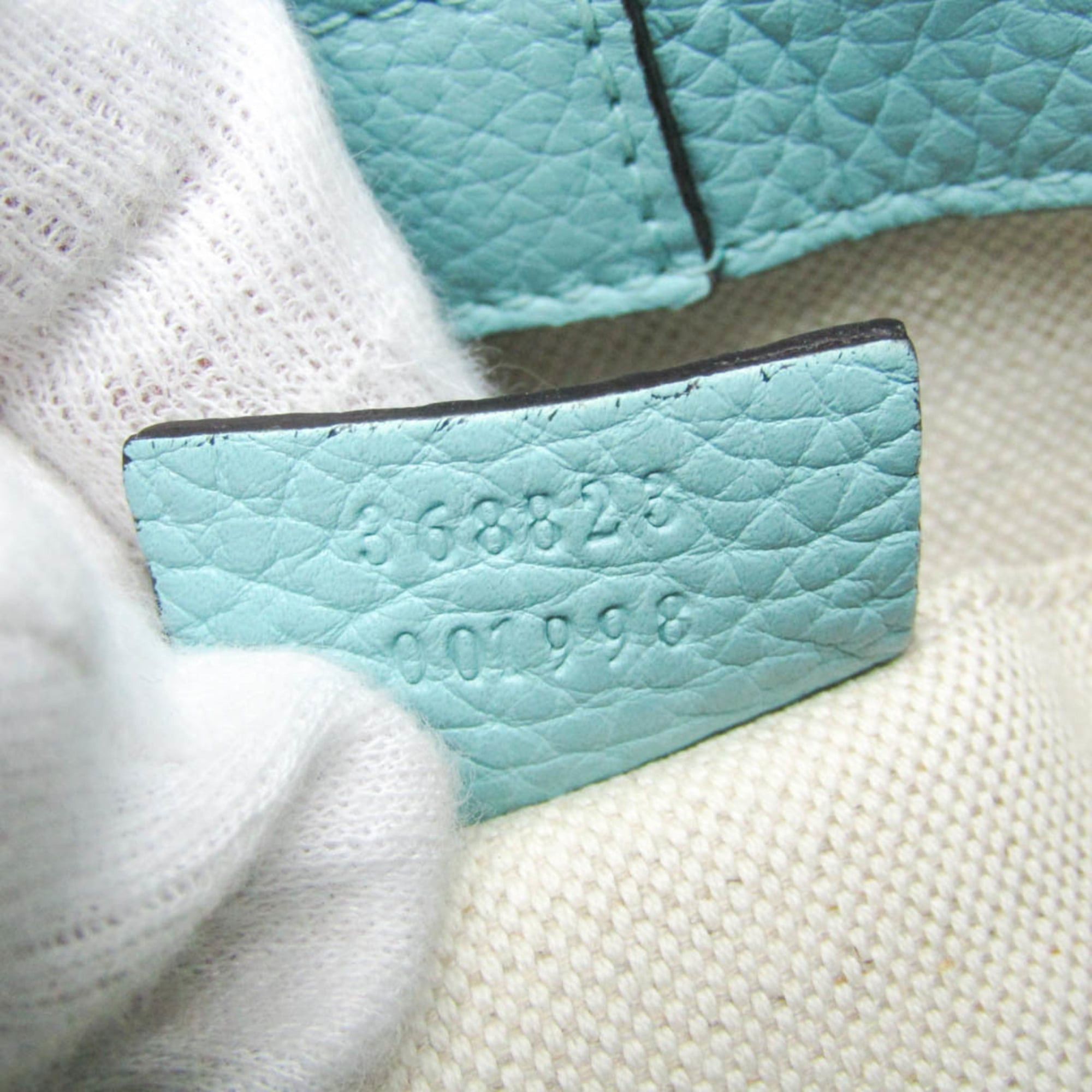 Gucci Gucci Bamboo Mini Shopper 368823 Women's Leather,Bamboo Handbag,Shoulder Bag Light Blue Size ONE SIZE - 17 Thumbnail