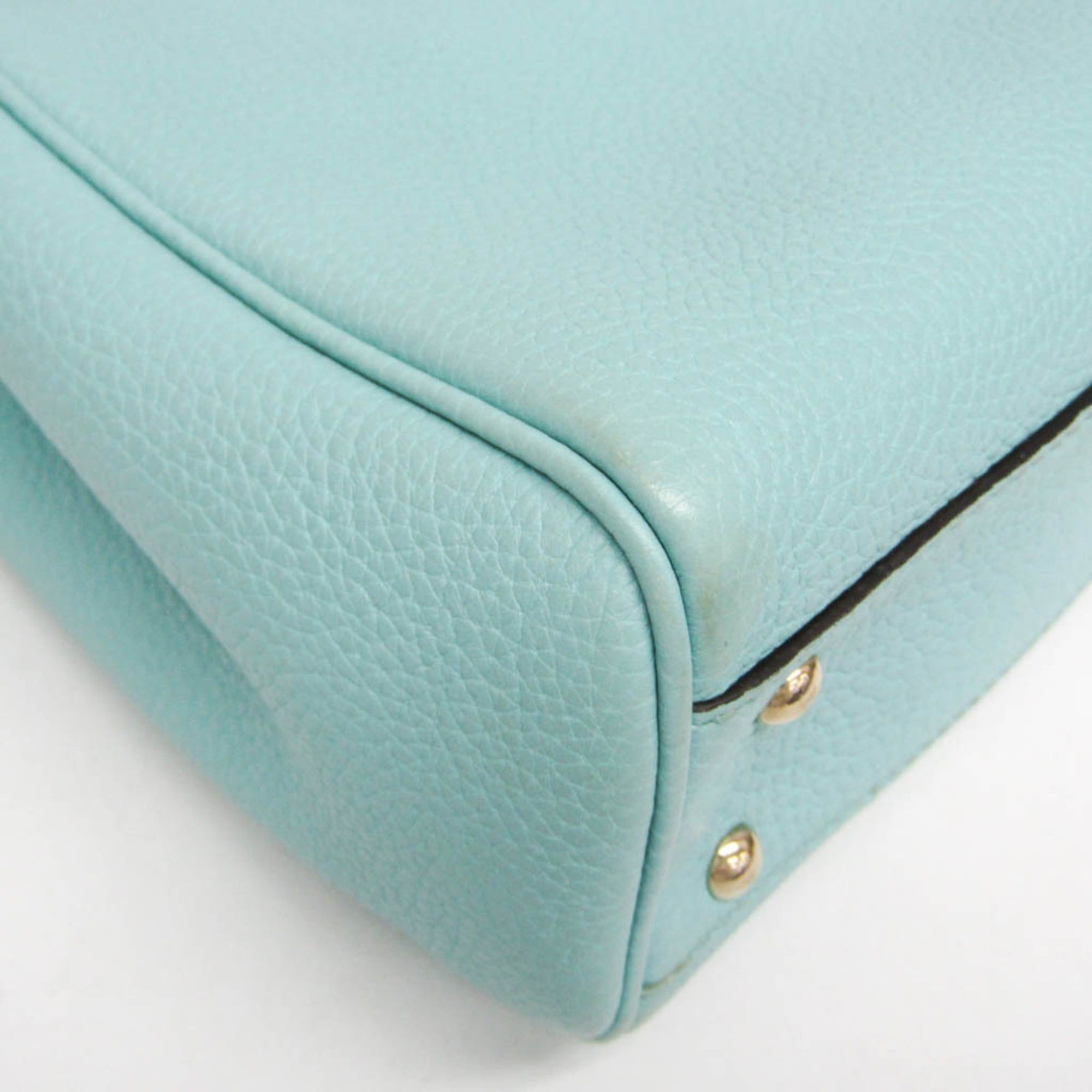 Gucci Gucci Bamboo Mini Shopper 368823 Women's Leather,Bamboo Handbag,Shoulder Bag Light Blue Size ONE SIZE - 5 Thumbnail