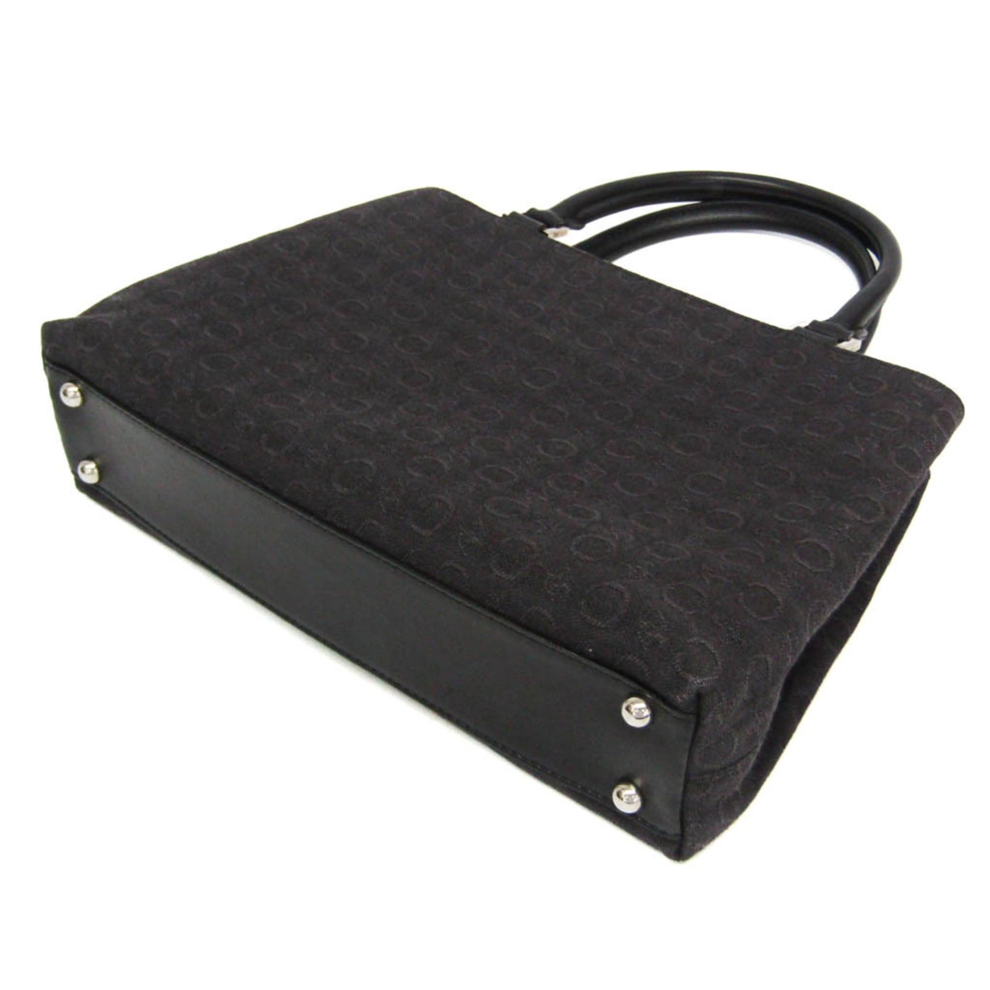 Celine Celine C Macadam Carriage Pattern Women's Canvas,Leather Handbag Black,Dark Brown Size ONE SIZE - 3 Thumbnail