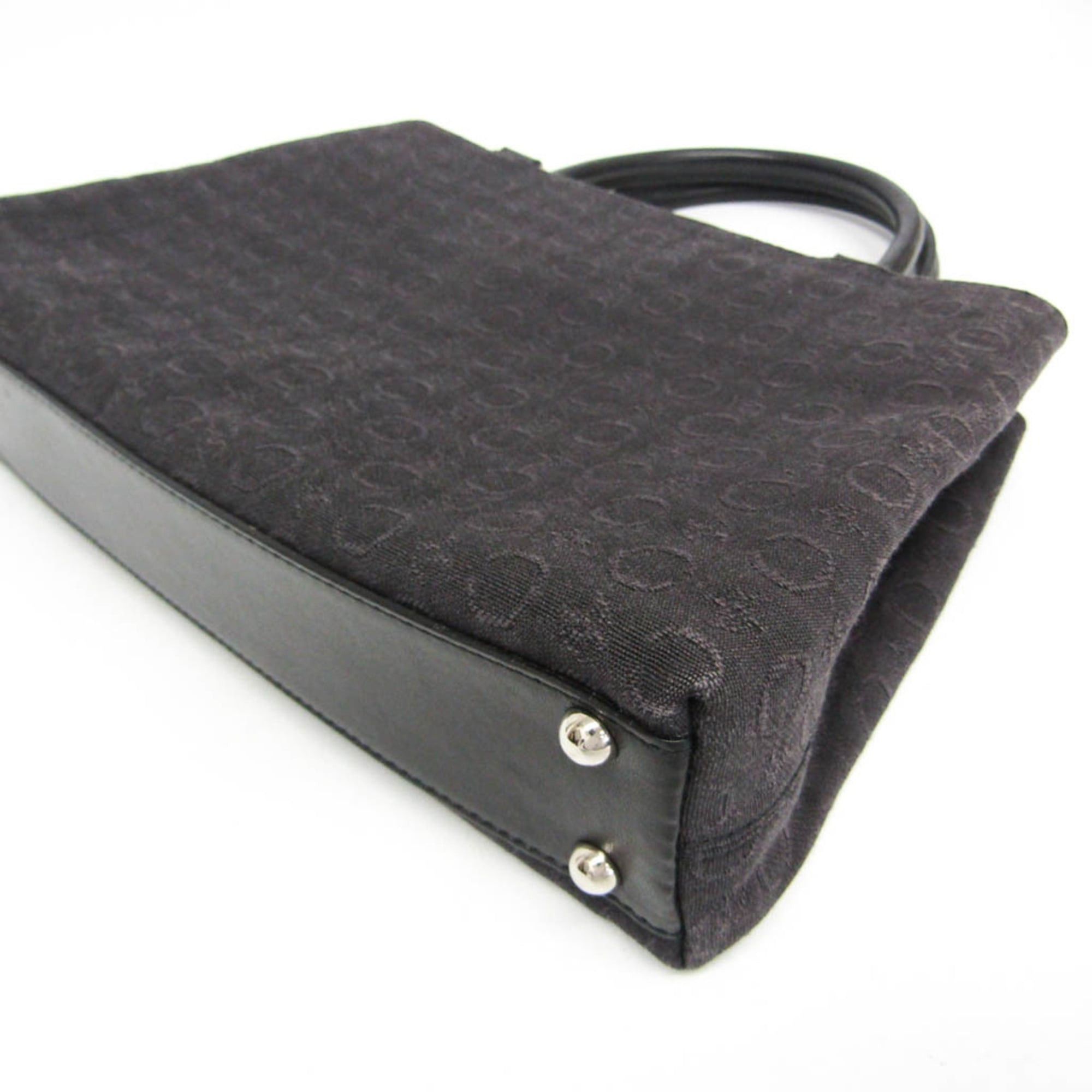 Celine Celine C Macadam Carriage Pattern Women's Canvas,Leather Handbag Black,Dark Brown Size ONE SIZE - 6 Thumbnail