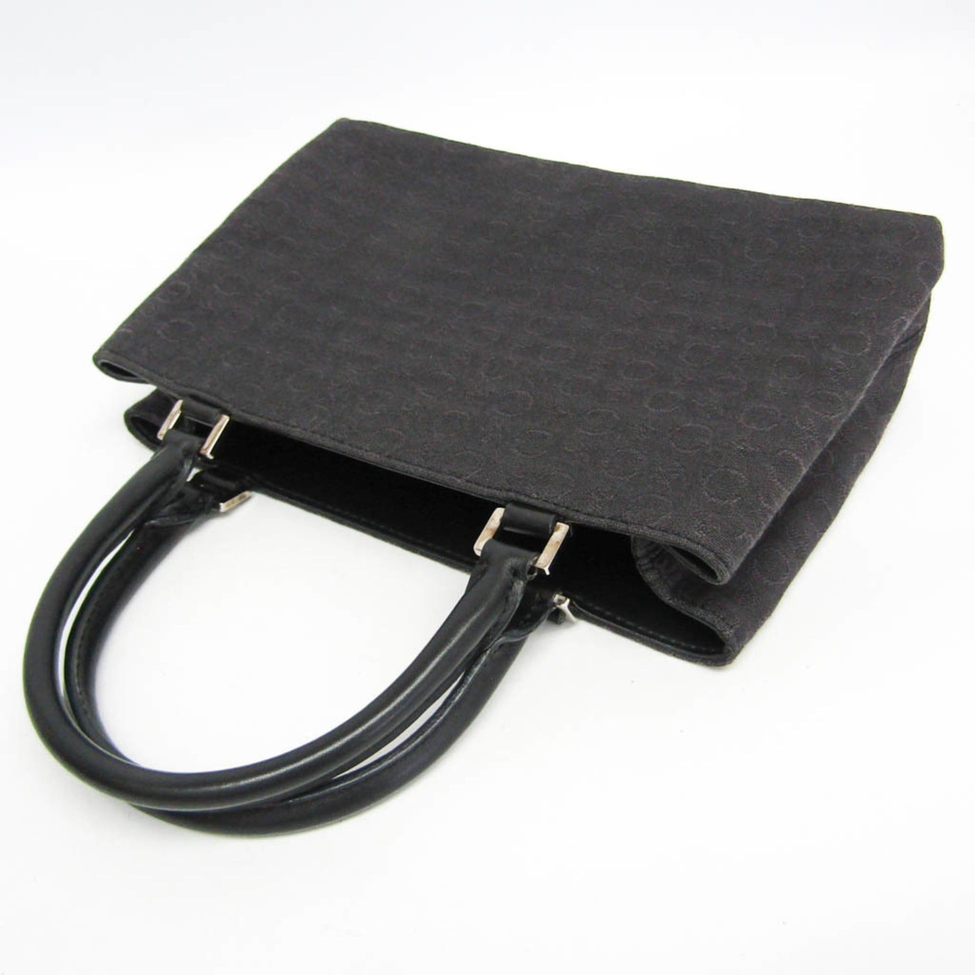 Celine Celine C Macadam Carriage Pattern Women's Canvas,Leather Handbag Black,Dark Brown Size ONE SIZE - 7 Thumbnail