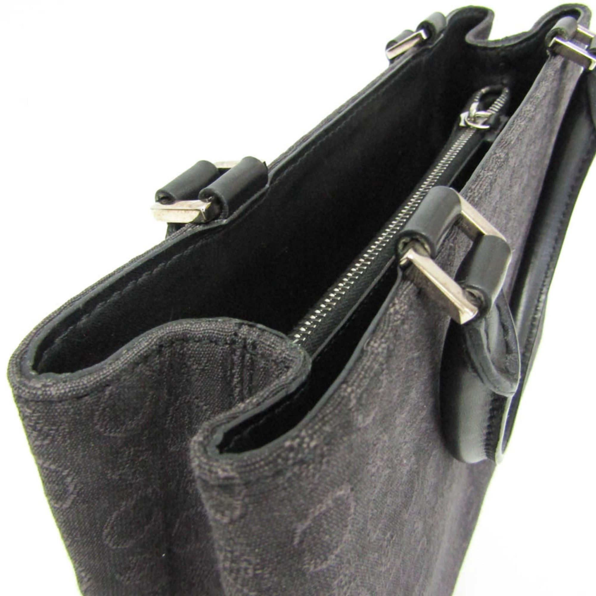 Celine Celine C Macadam Carriage Pattern Women's Canvas,Leather Handbag Black,Dark Brown Size ONE SIZE - 8 Thumbnail