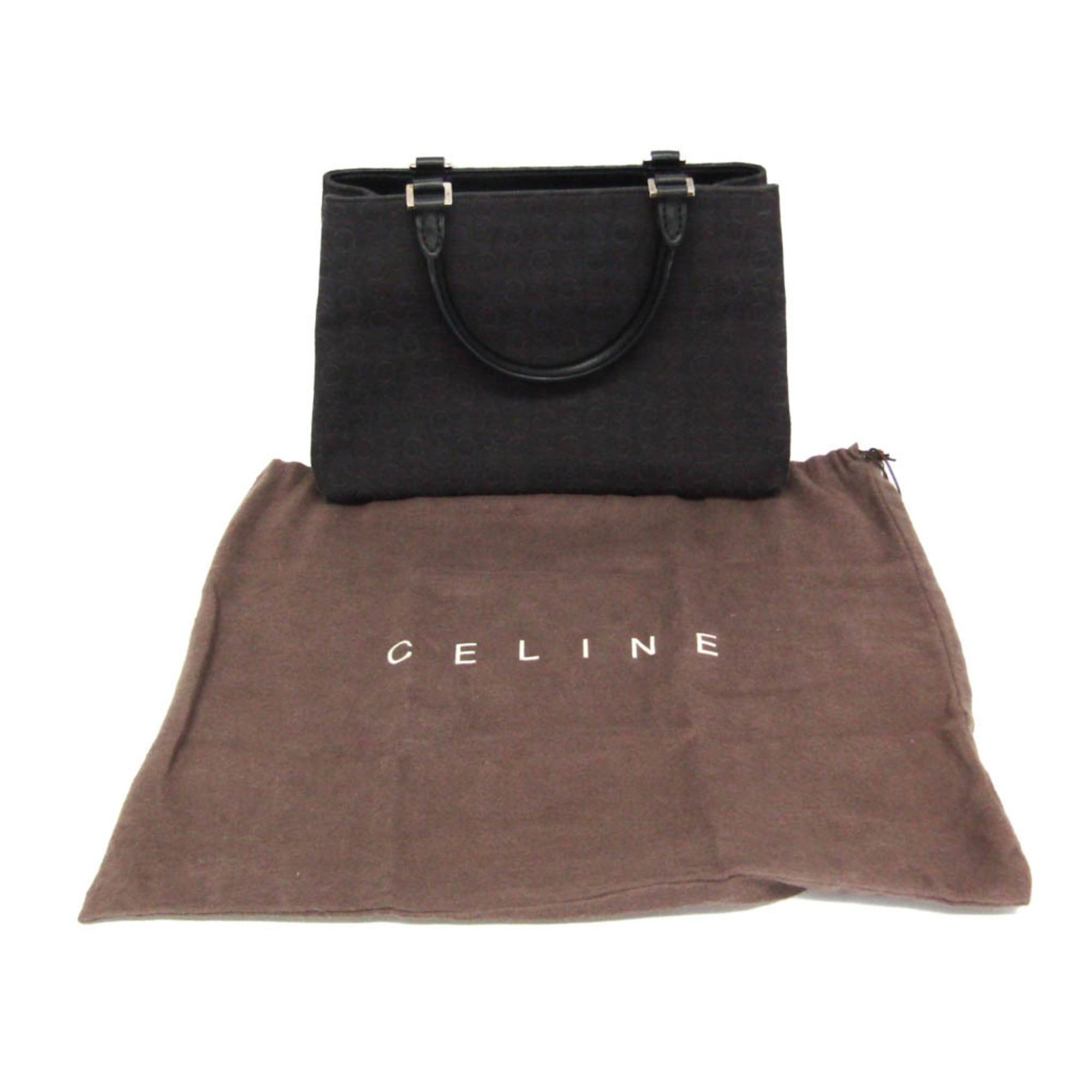 Celine Celine C Macadam Carriage Pattern Women's Canvas,Leather Handbag Black,Dark Brown Size ONE SIZE - 2 Thumbnail