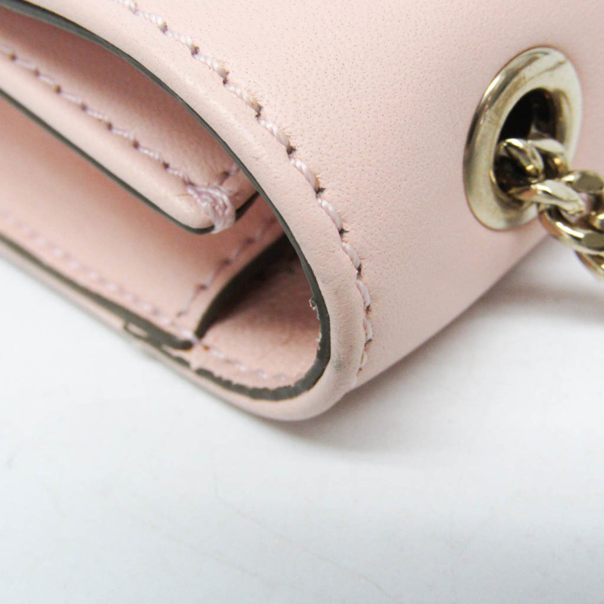 Chloe Chloé Ribbon Chain Shoulder Bag Women's Leather Shoulder Bag Light Beige,Light Pink Size ONE SIZE - 10 Thumbnail